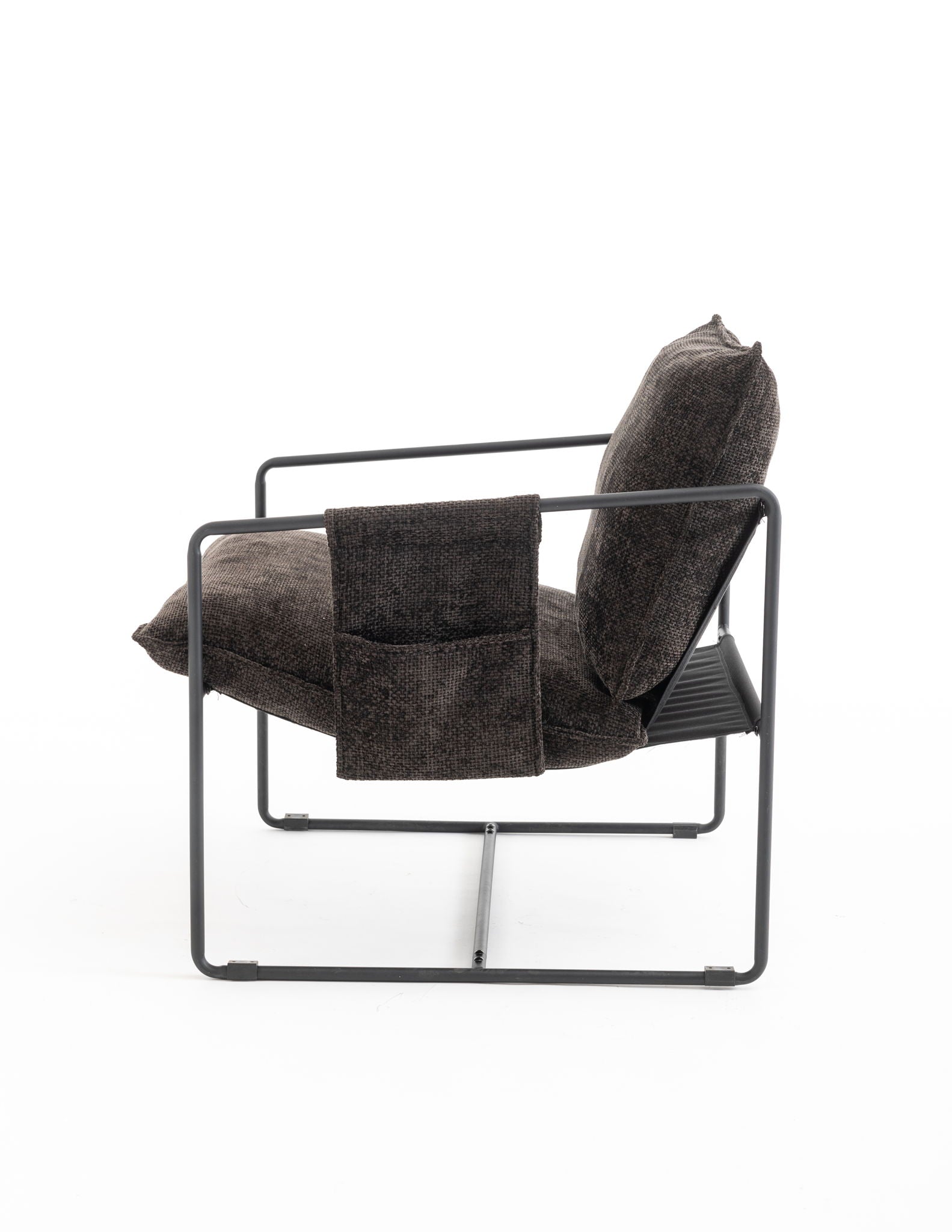 Upholstered Hanging Armchair With Arm Pocket Metal Frame (Set of 2), Crushed Foam Cushions And Skin-Friendly Braid For Living Room And Bedroom - Best Buy Furniture