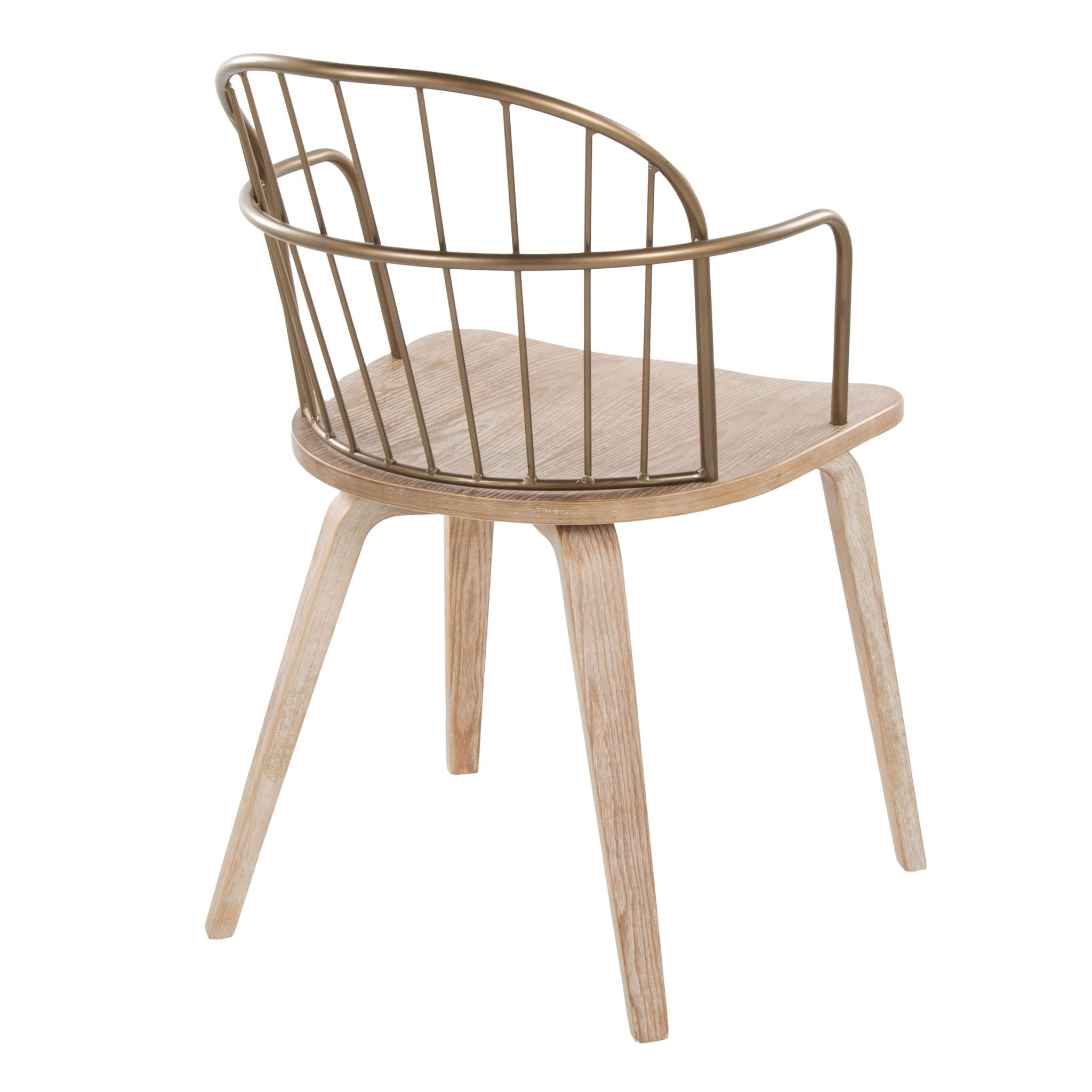Riley - Farmhouse Arm Chair (Set of 2) - White Washed / Antique Copper - Best Buy Furniture