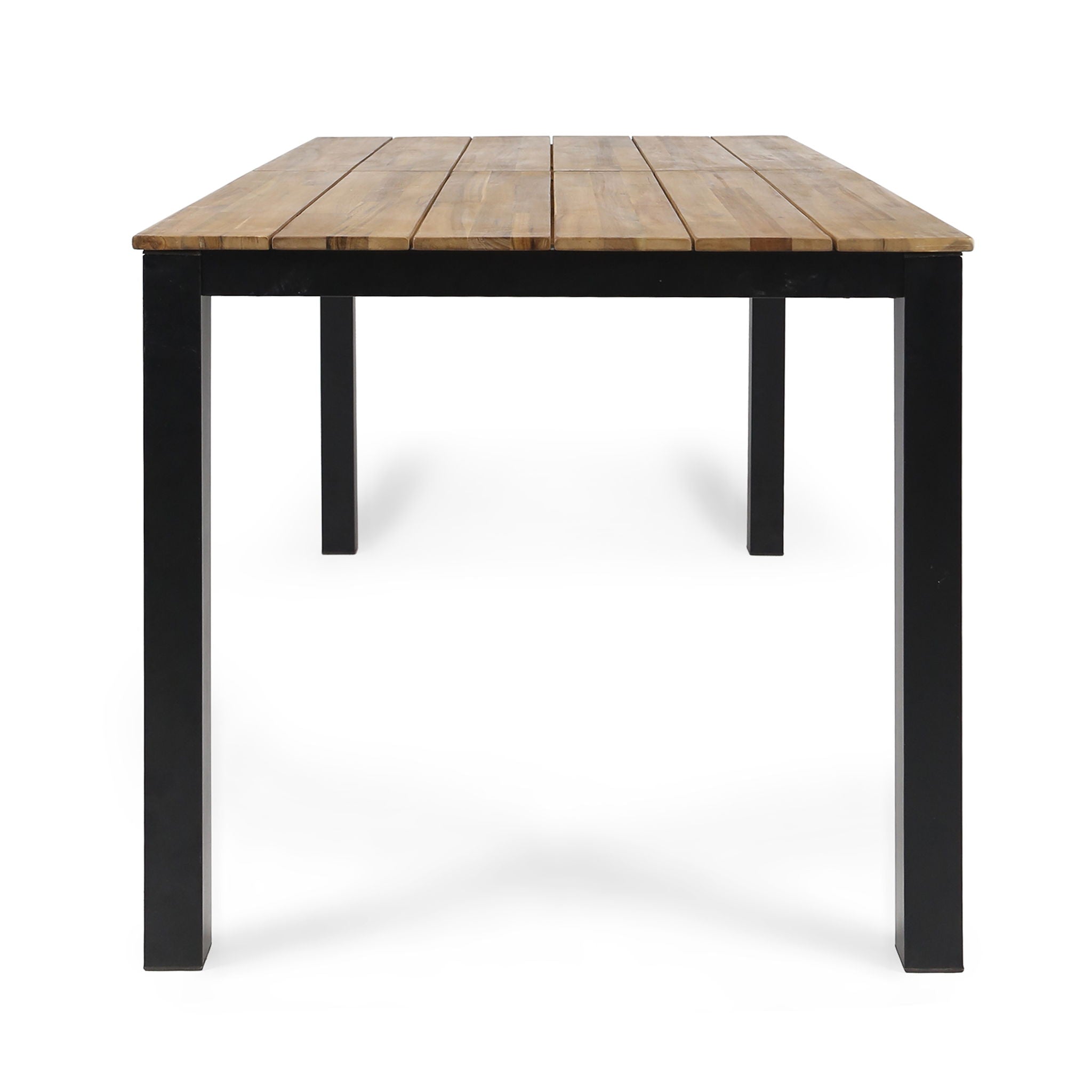 Rectangular Outdoor Dining Table Tabletop With Iron Legs - Black - Best Buy Furniture