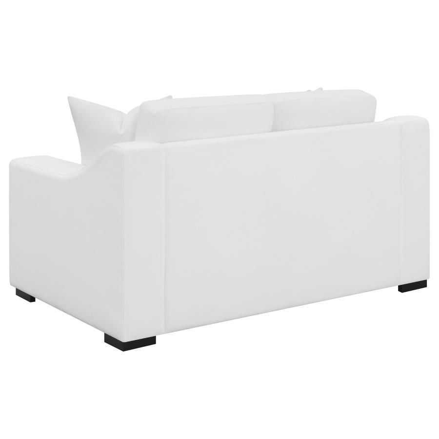 Ashlyn - Upholstered Sloped Arm Loveseat - White - Best Buy Furniture