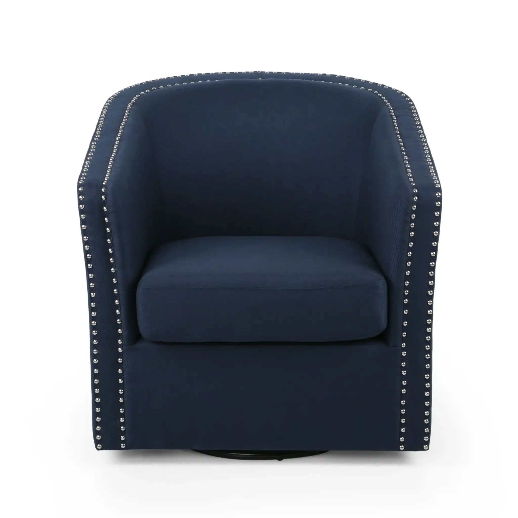 Modern Upholstered Swivel Club Chair With Nailhead Trim - Best Buy Furniture
