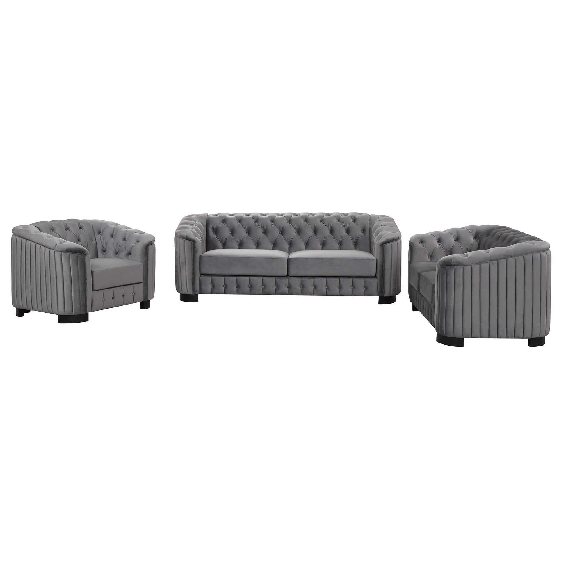 Upholstered 3 Piece Sofa Set With Legs - Best Buy Furniture