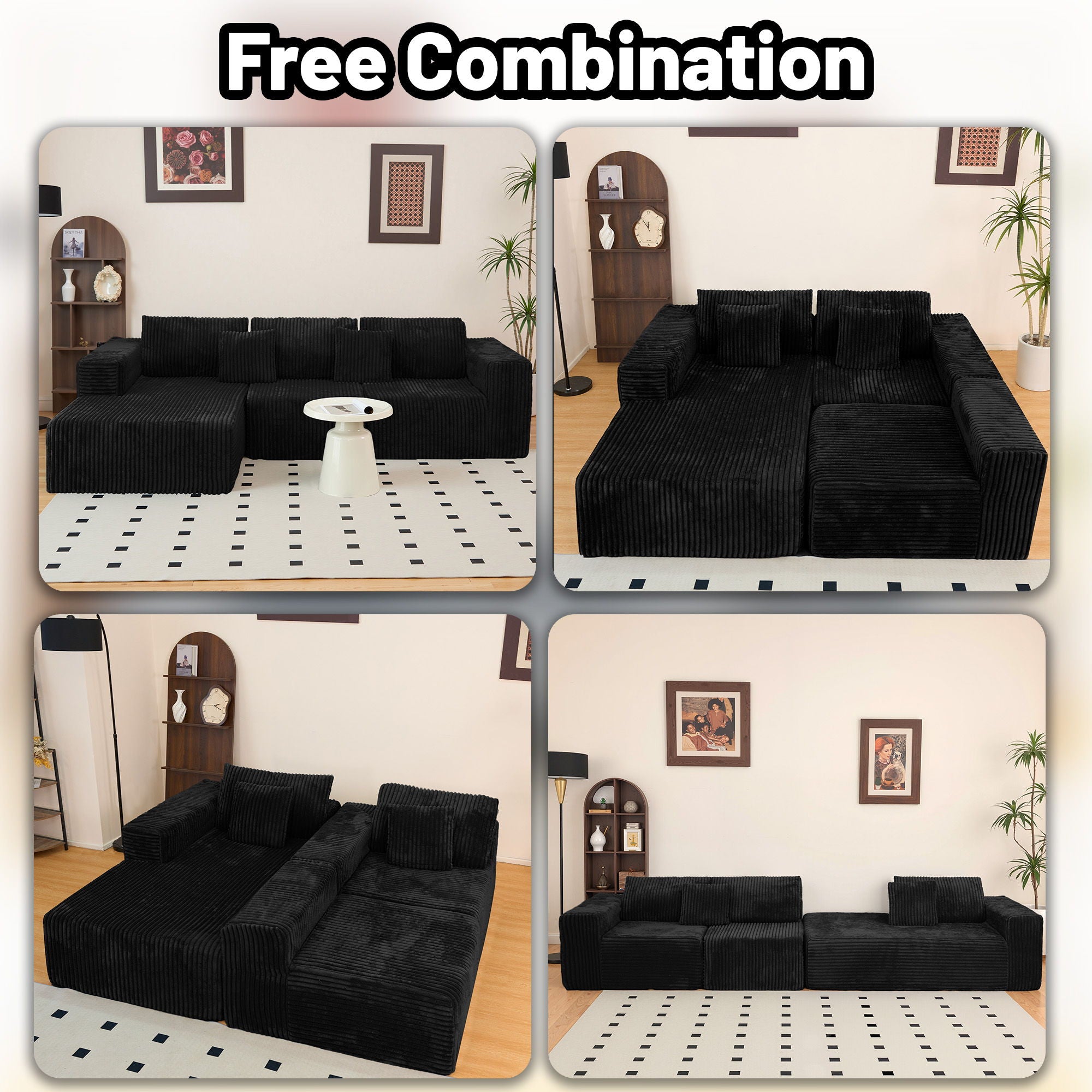 Modern Cloud Sectional Sofa With L-Shape Chaise