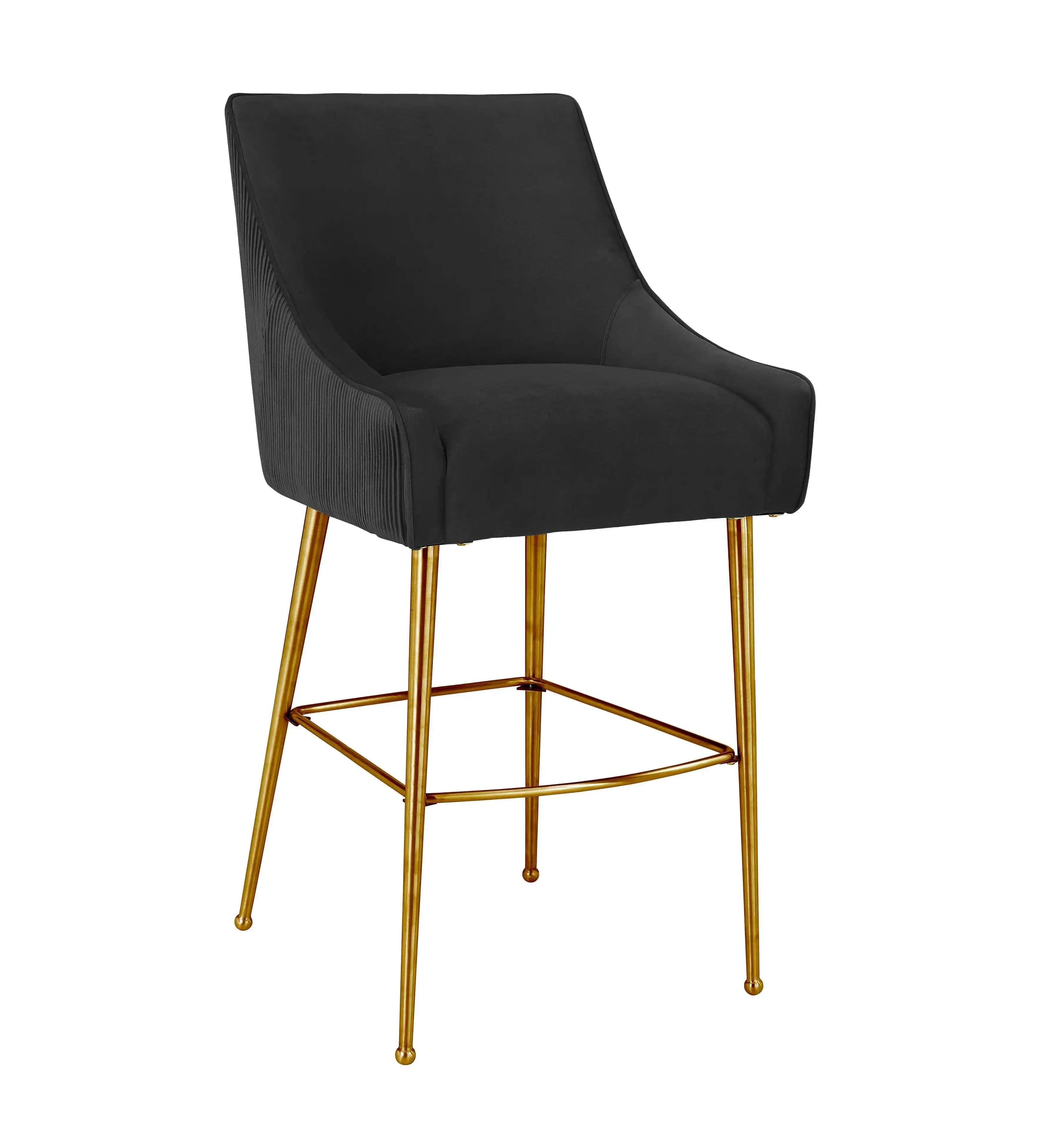 Beatrix - Pleated Velvet Stool - Best Buy Furniture