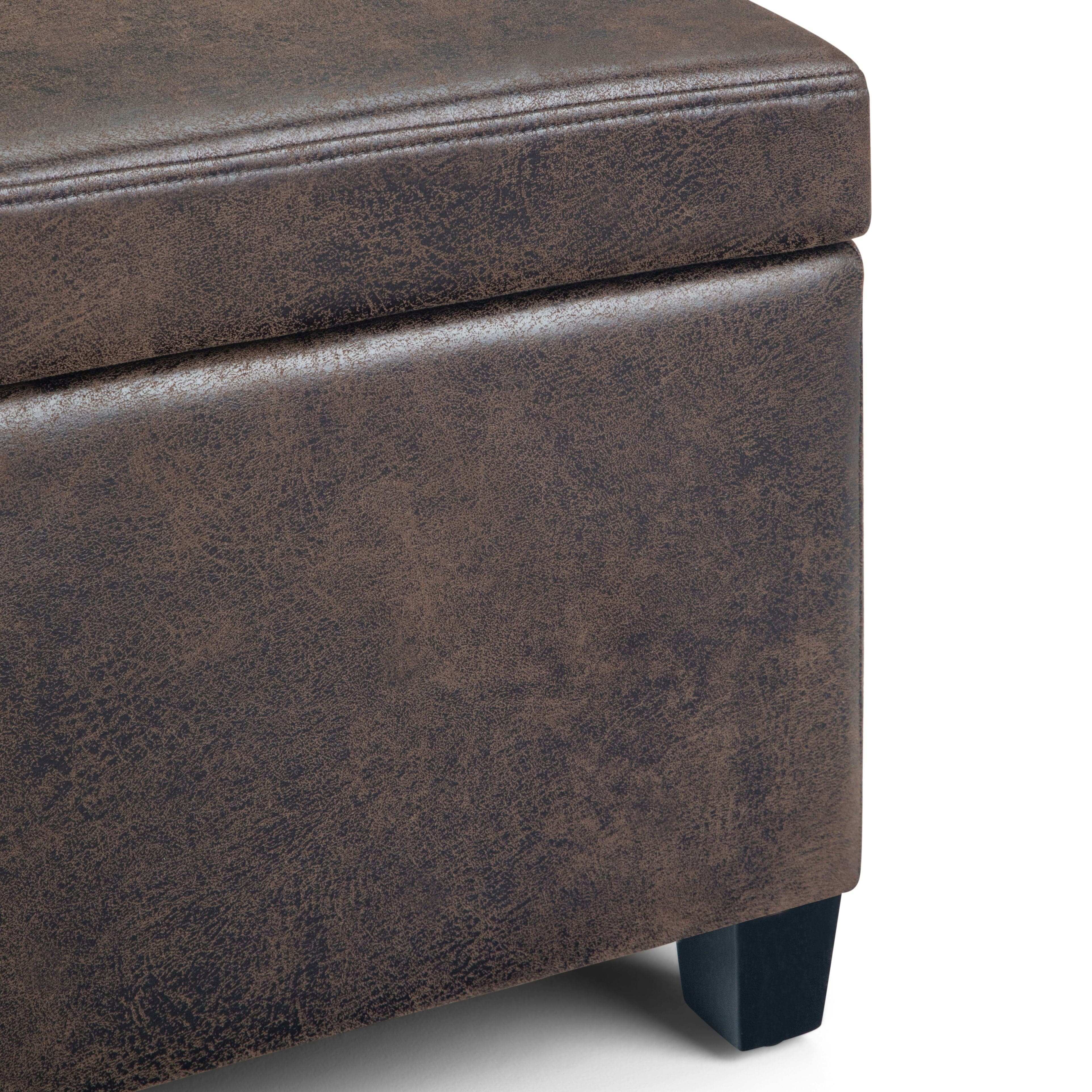 Avalon - Storage Ottoman Bench - Distressed Brown - Best Buy Furniture