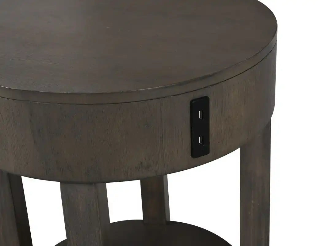 Jonah - MDF End Table With USB Ports - Light Brown - Best Buy Furniture