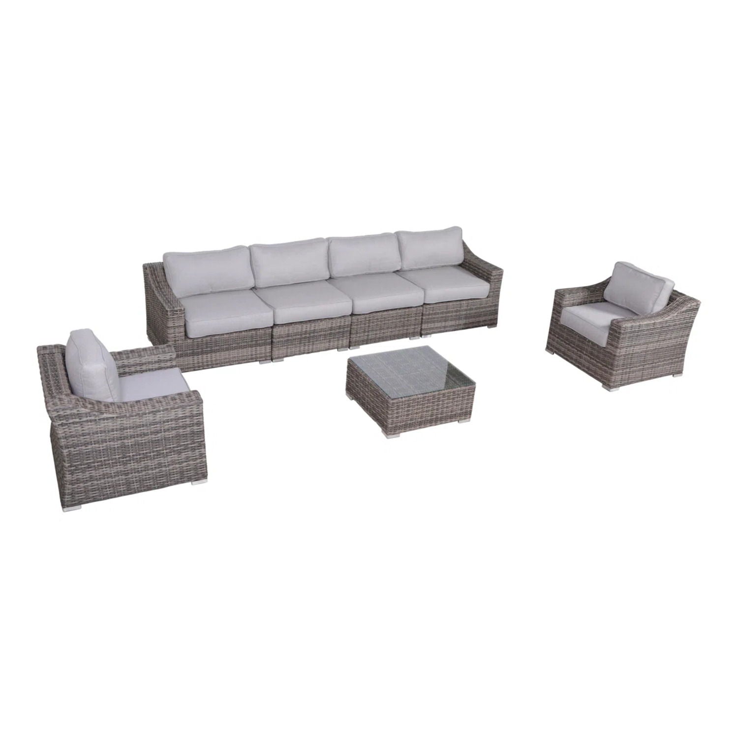 Outdoor Wicker Conversation Set With Cushions, All Weather - Best Buy Furniture