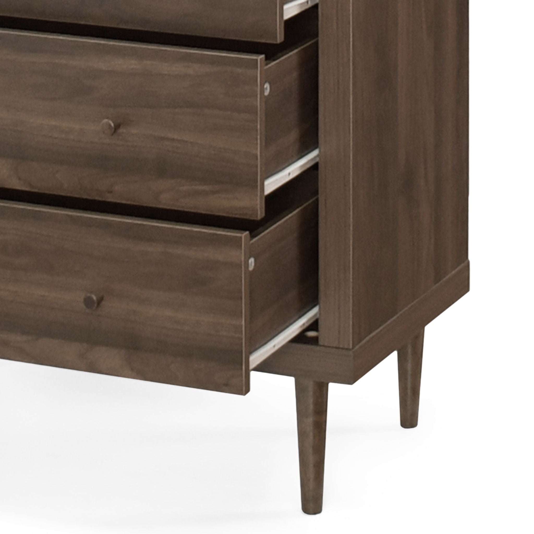 Farhart - Mid Century Modern 4 Drawer Dresser - Walnut - Best Buy Furniture