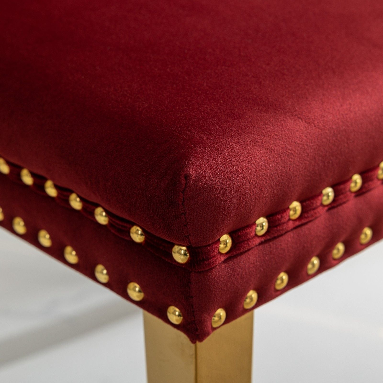 Nikki - Modern, High-End Tufted Solid Wood Contemporary Velvet Upholstered Dining Chair With Golden Stainless Steel Plating Legs, Nailhead Trim (Set of 2) - Best Buy Furniture