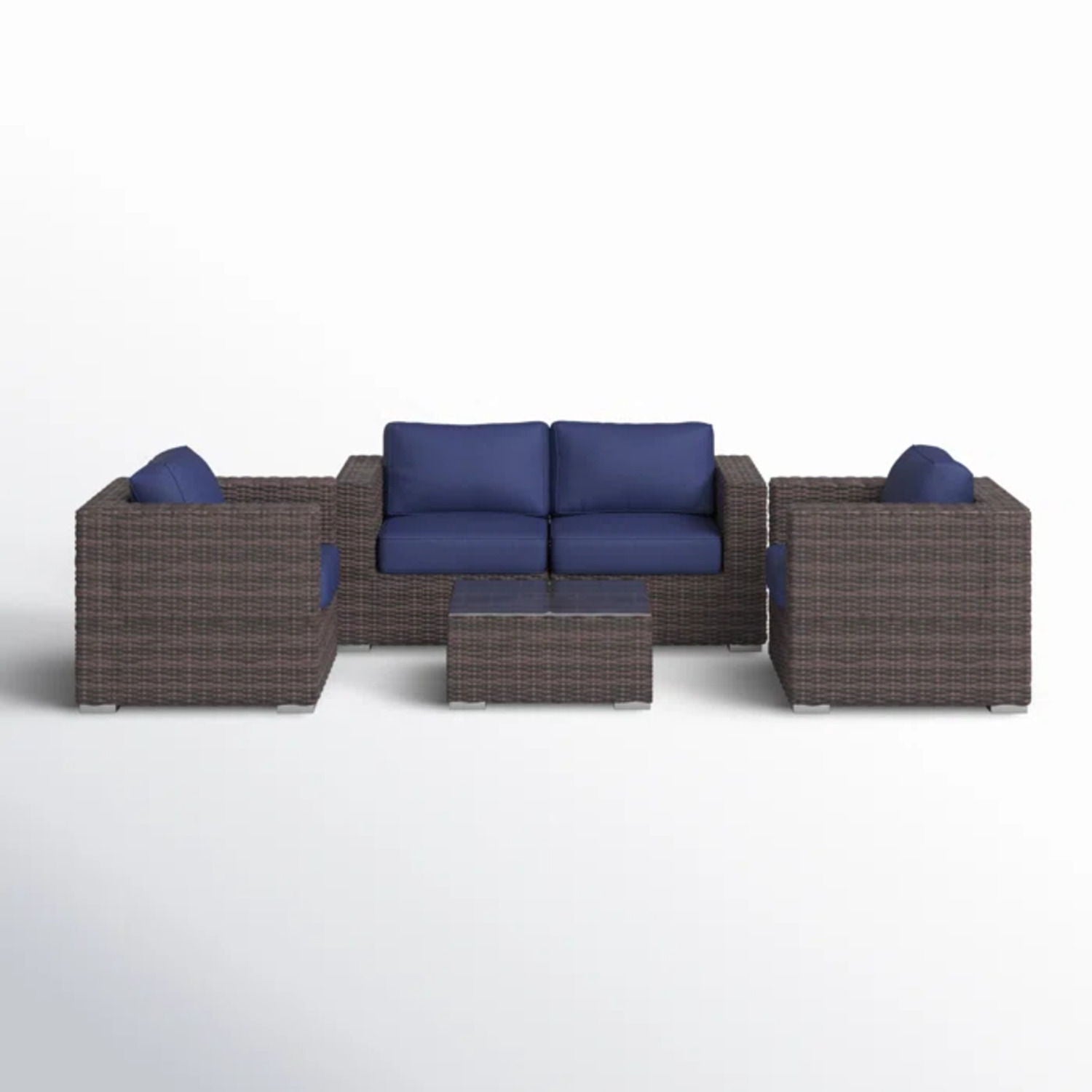 Wicker Seating Group Set With Table And Cushions - Best Buy Furniture