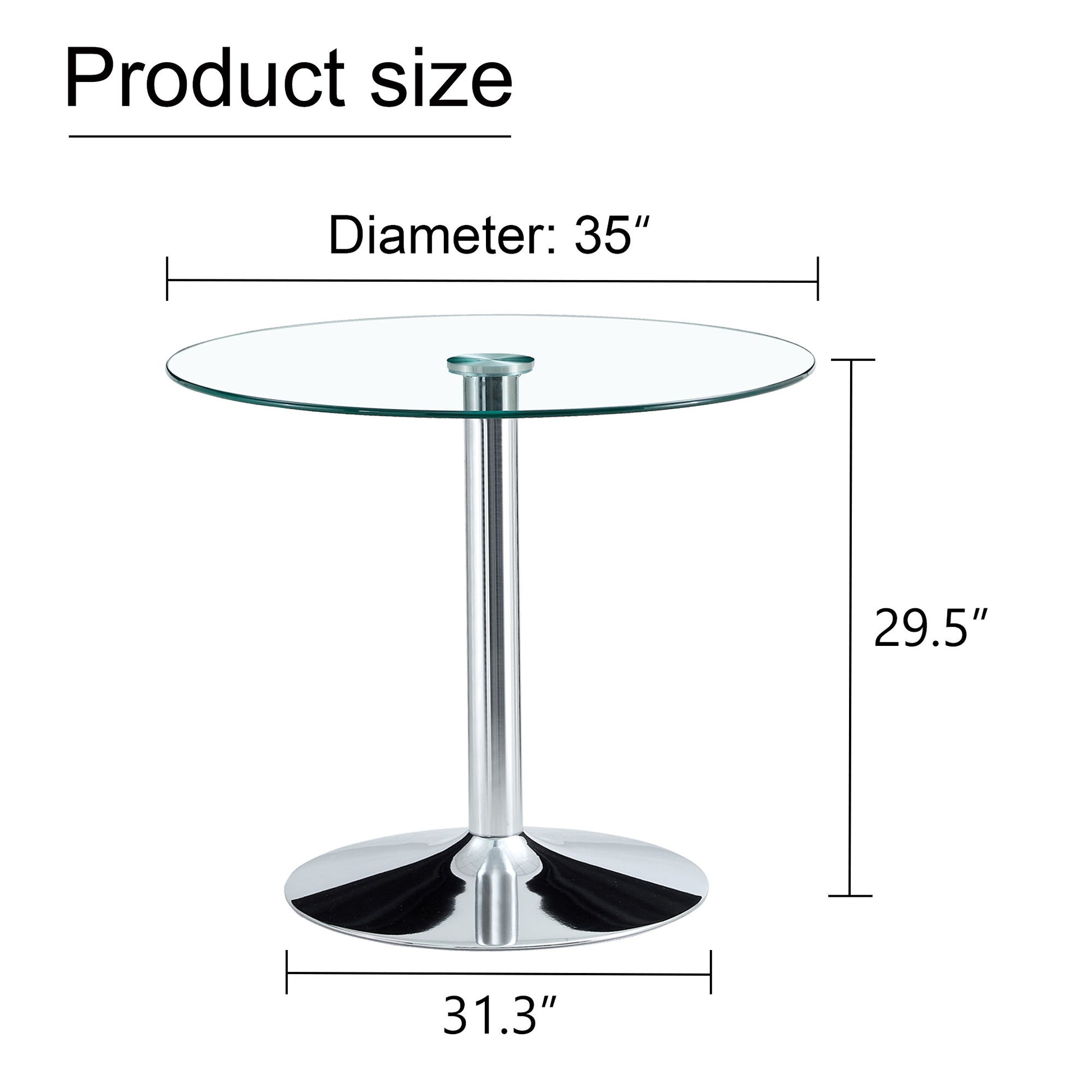 Modern Minimalist Round Dining Table With Glass Top - Best Buy Furniture