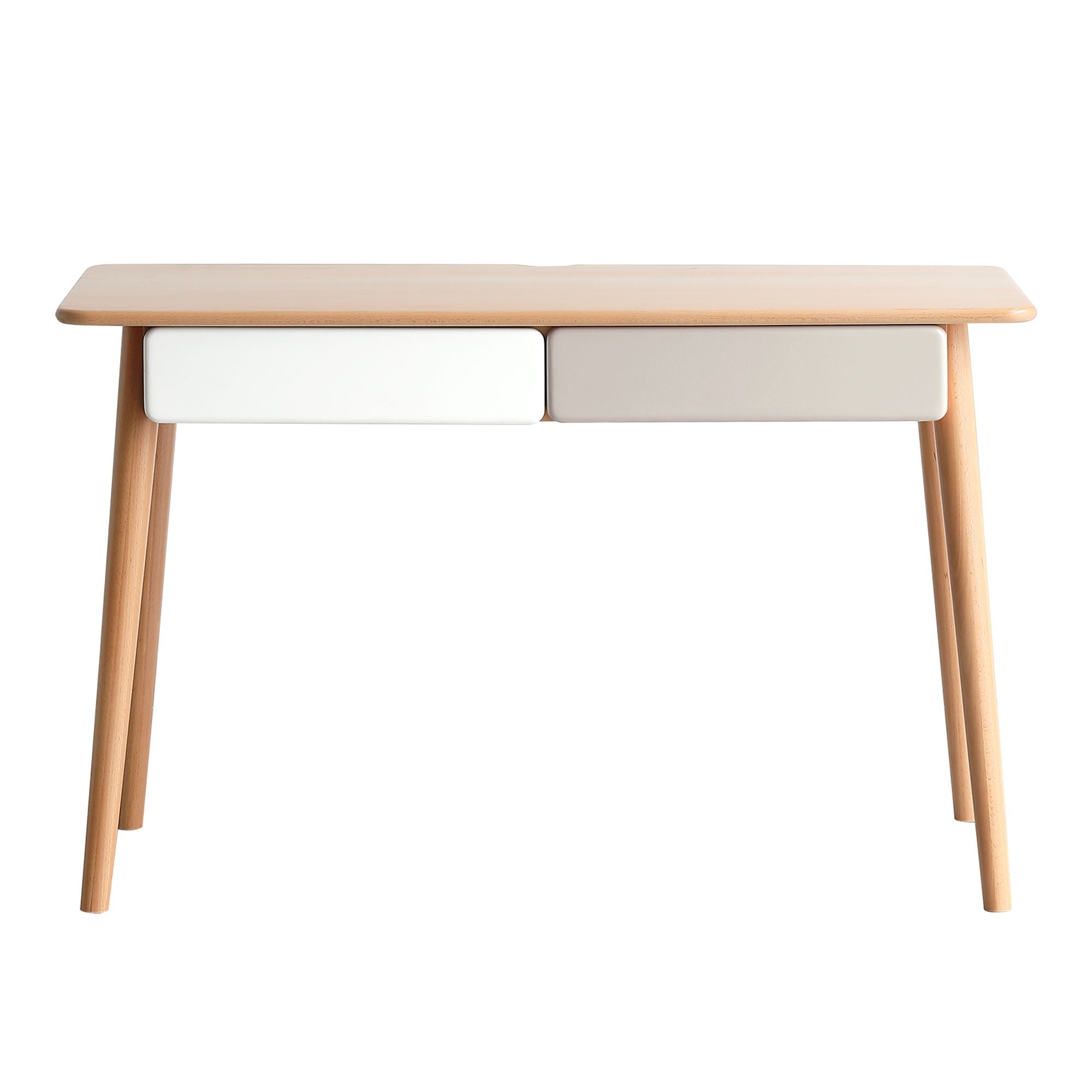 Computer Desk Large Size Office Desk With 2 Drawers, Modern Simple Style PC Table With Gap Design For Home Office - White / Gray - Best Buy Furniture