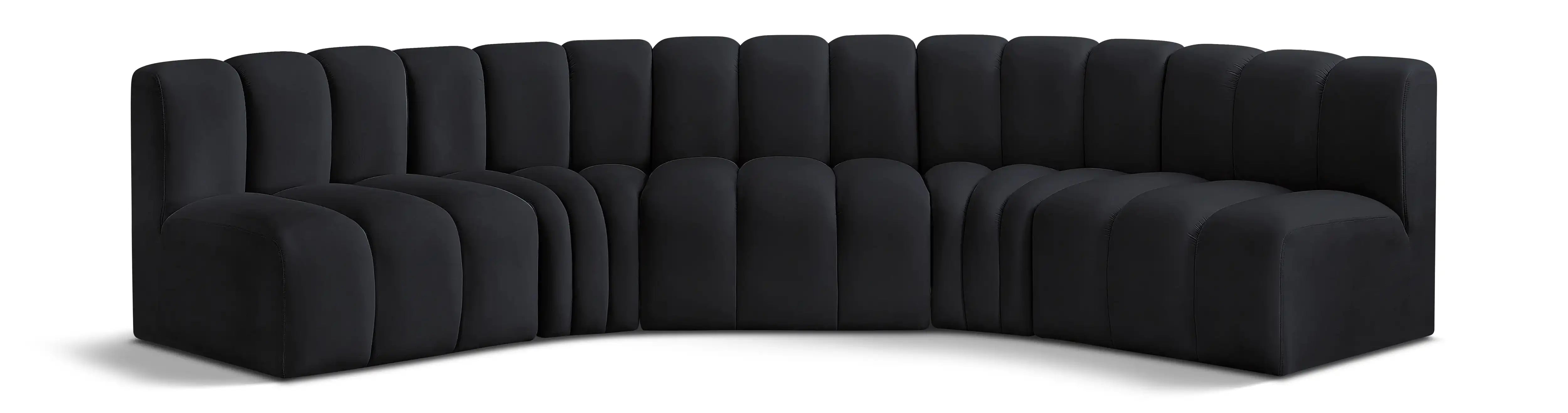 Arc - Velvet 5 Piece U-Shaped Modular Sofa - Best Buy Furniture