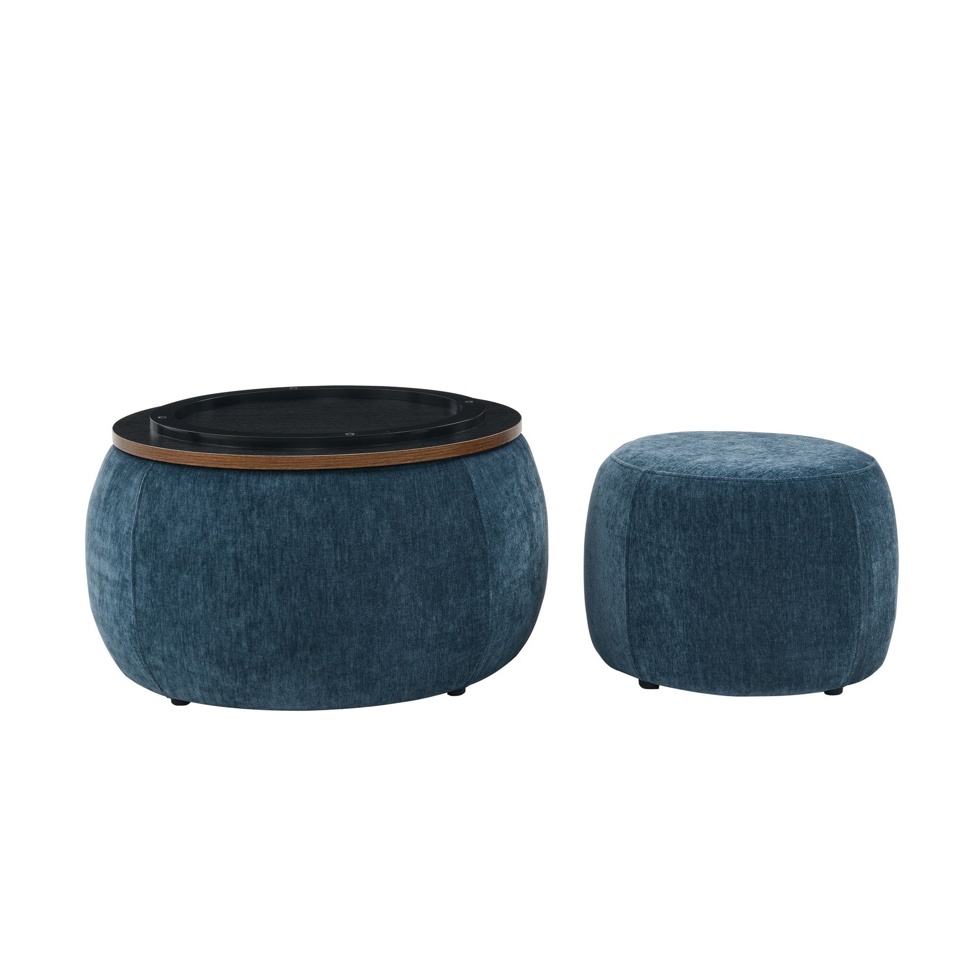 Round Storage Ottoman, 2 In 1 Function, End Table And Ottoman - Best Buy Furniture