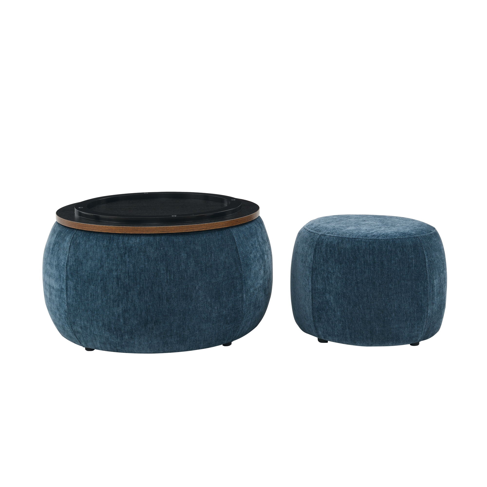 Round Storage Ottoman, 2 In 1 Function, End Table And Ottoman - Best Buy Furniture