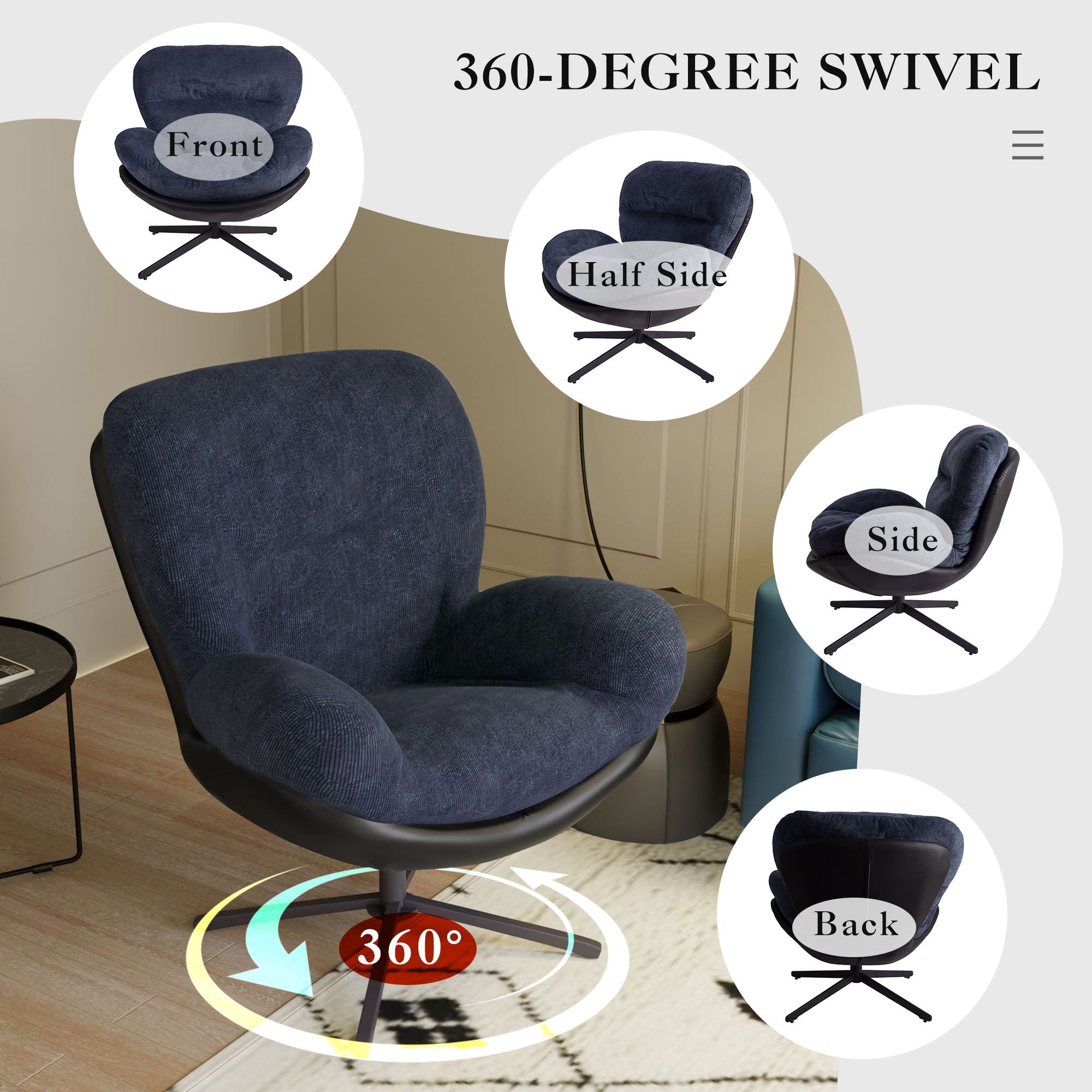 360° Swivel Office Chair, No Wheels - Best Buy Furniture