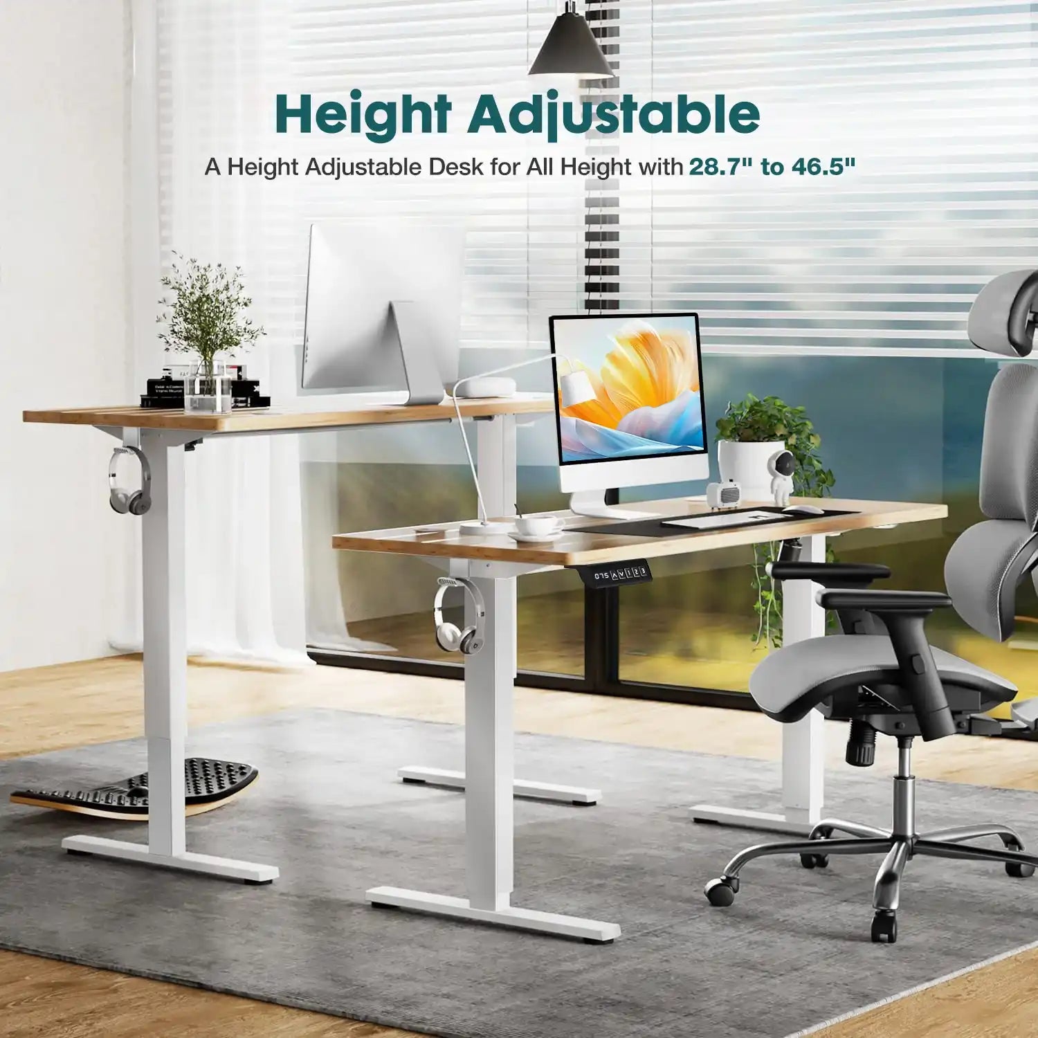 Adjustable Electric Standing Desk, 63 x 24 Inch, 3 Memory Presets - Best Buy Furniture
