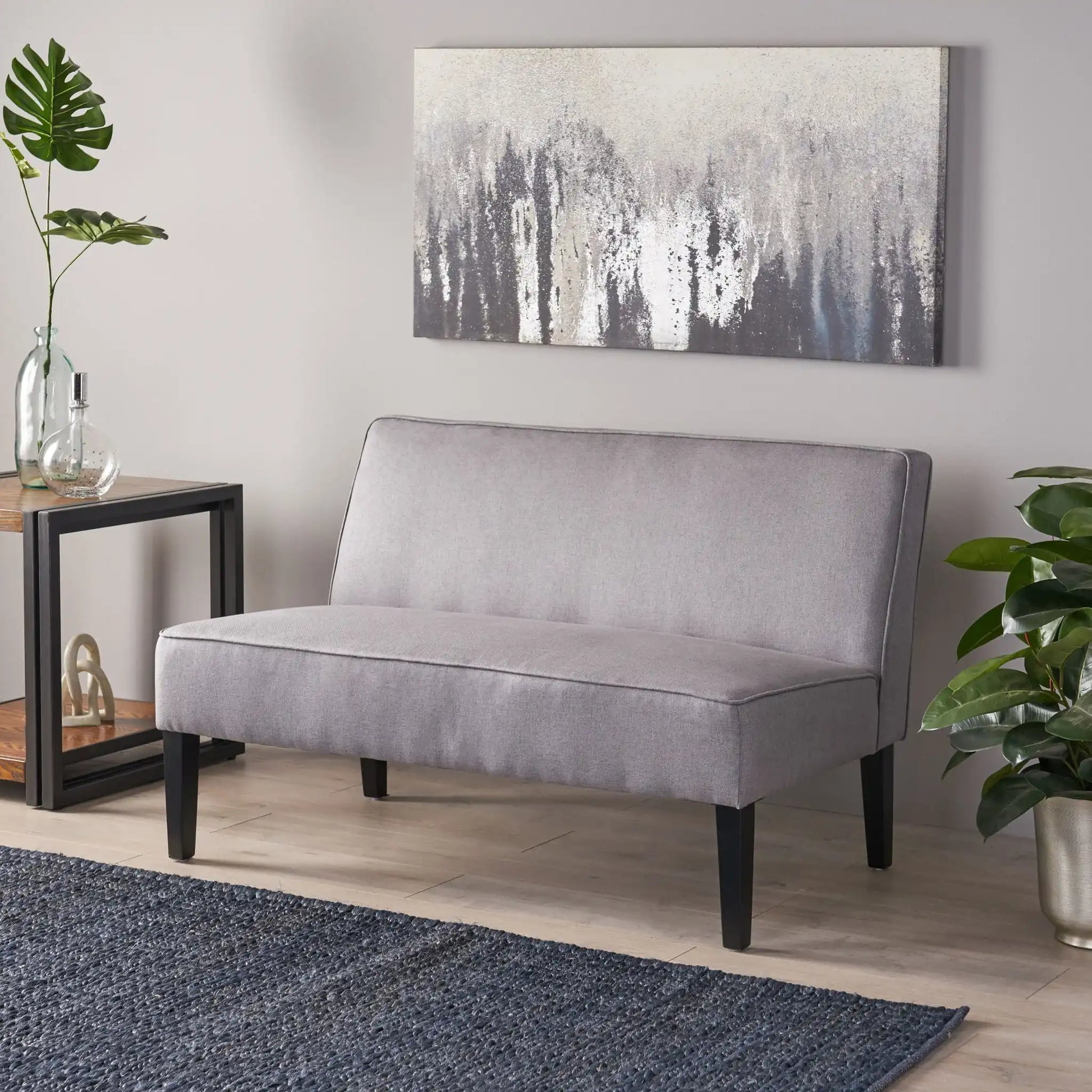 Contemporary Loveseat With Upholstered Fabric And Birch Wood Legs - Best Buy Furniture