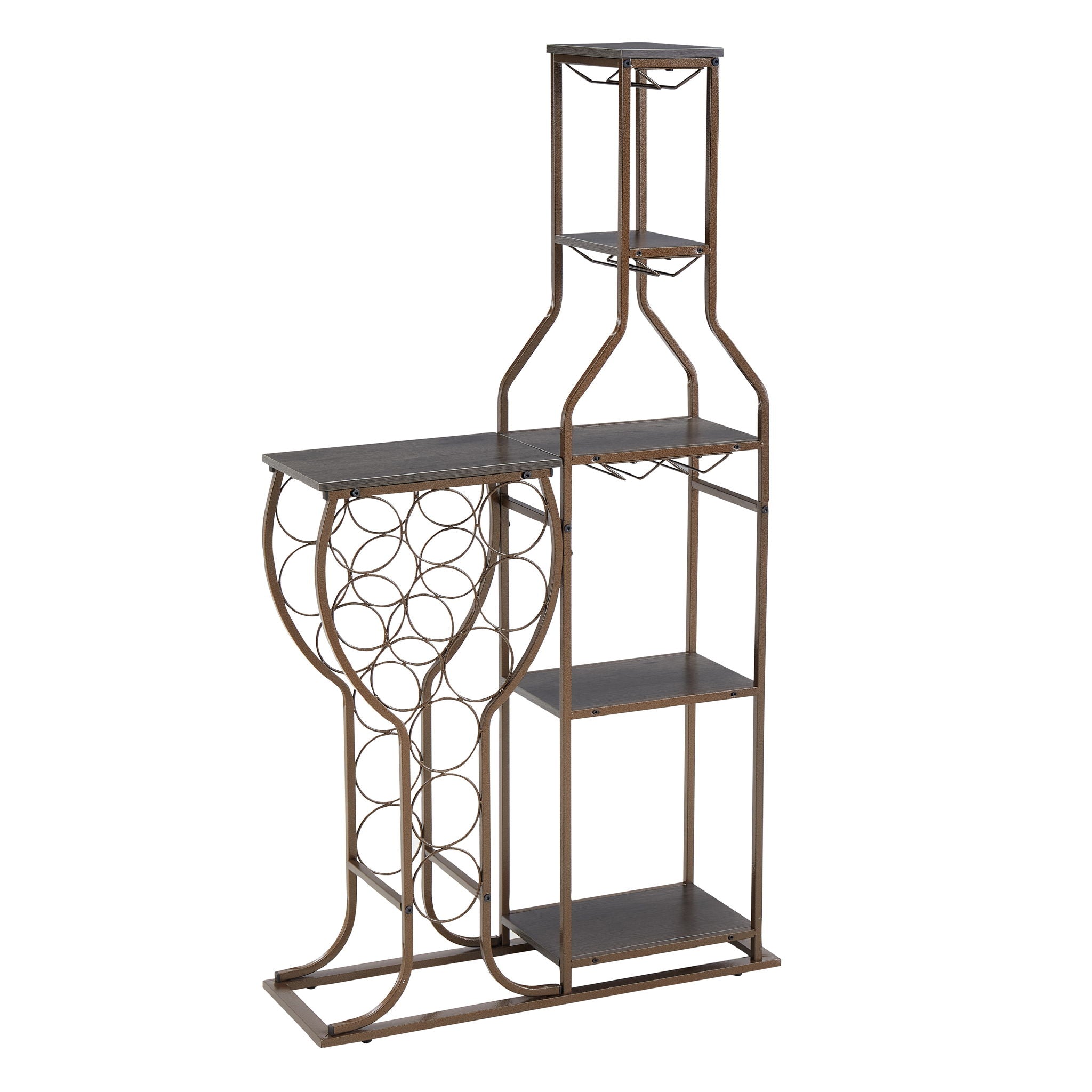 11 Bottle Wine Bakers Rack, 5 Tier Freestanding Wine Rack With Hanging Wine Glass Holder And Storage Shelves, Wine Storage Home Bar For Liquor And Wine Storage for Kitchen, Dining Room - Best Buy Furniture