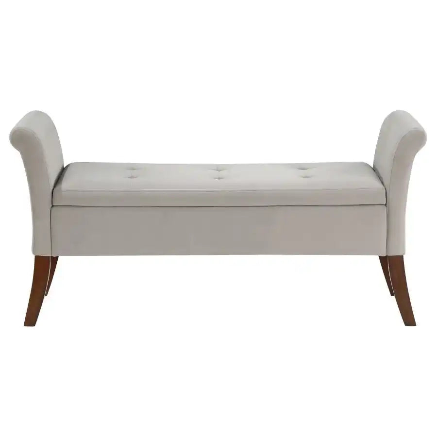 Farrah - Velvet Upholstered Rolled Arm Storage Bench - Best Buy Furniture