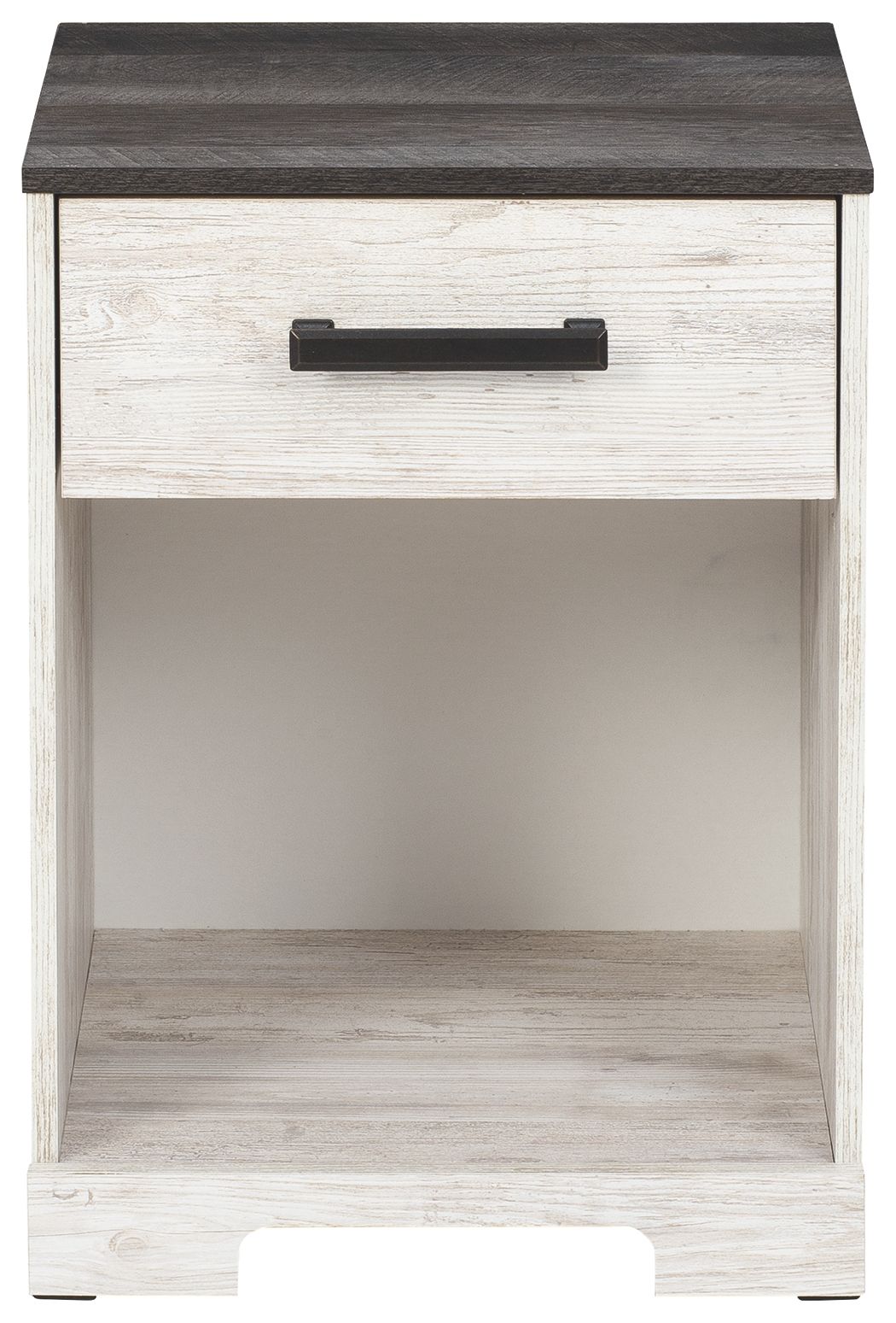 Shawburn - One Drawer Night Stand - Whitewash / Charcoal Gray - Best Buy Furniture