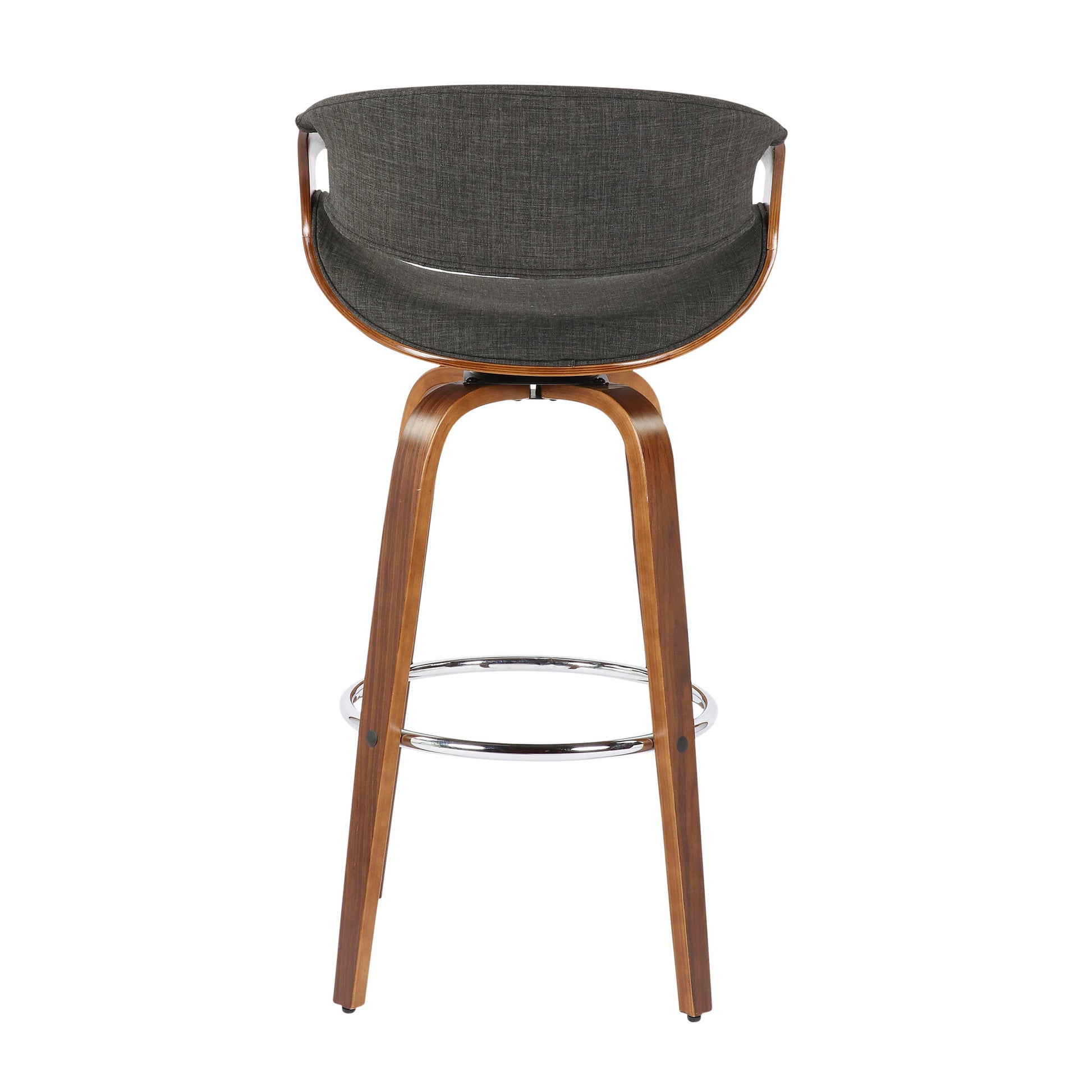 Curvini Mid - Century Modern Fixed Height Barstool With Swivel (Set of 2) - Best Buy Furniture