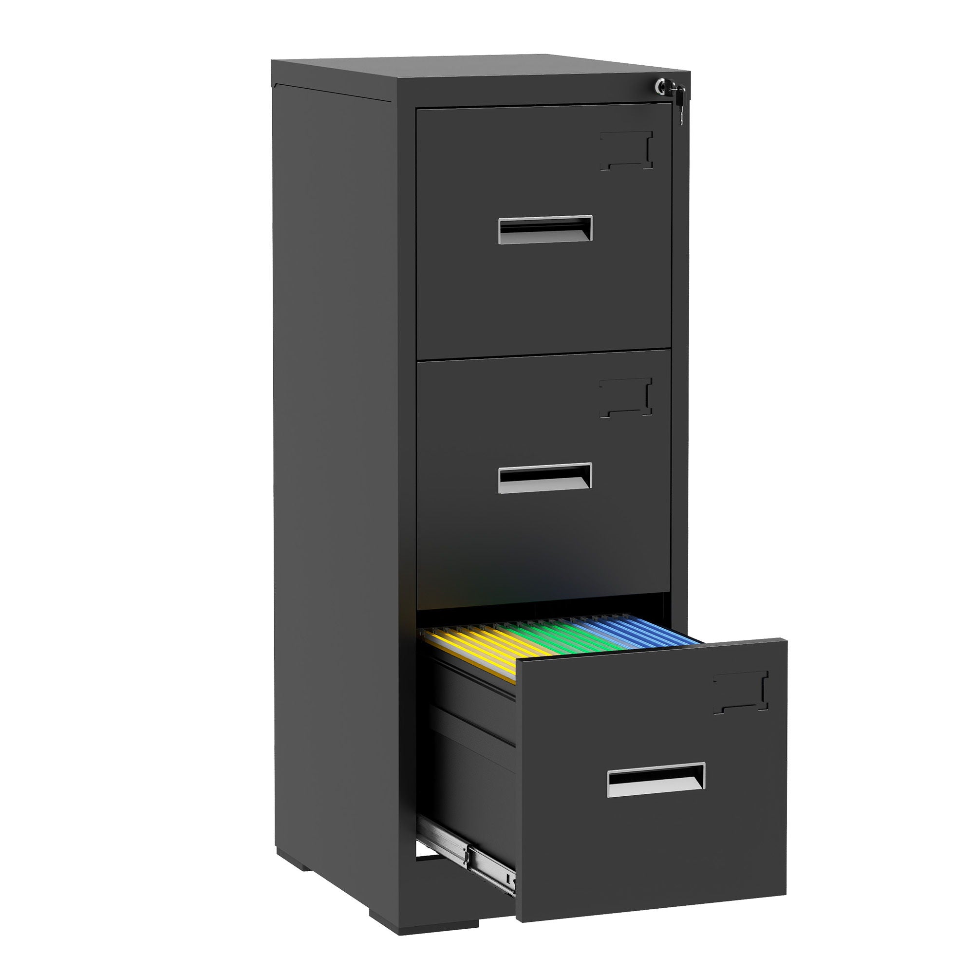 Modern Drawer Metal Vertical File Cabinet With Lock And Card Slot For Office - Best Buy Furniture