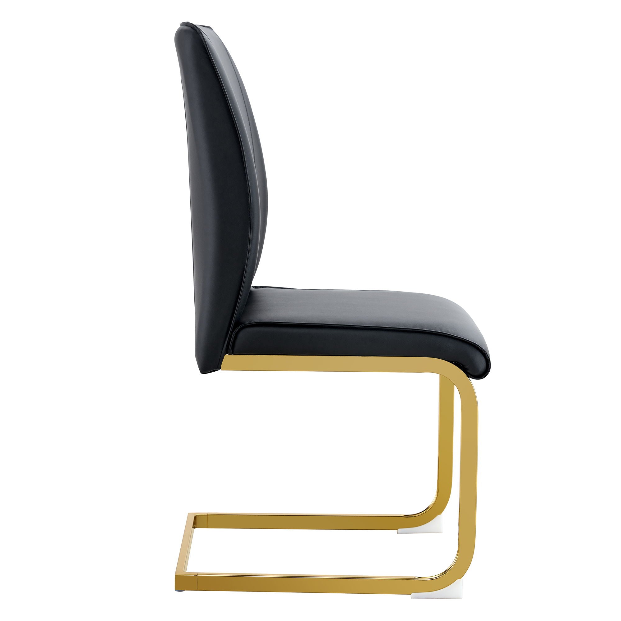Luxurious And Minimalist Chair Covers, 2 High Elasticity Dining Chairs Arched Legs - Black / Gold - Best Buy Furniture