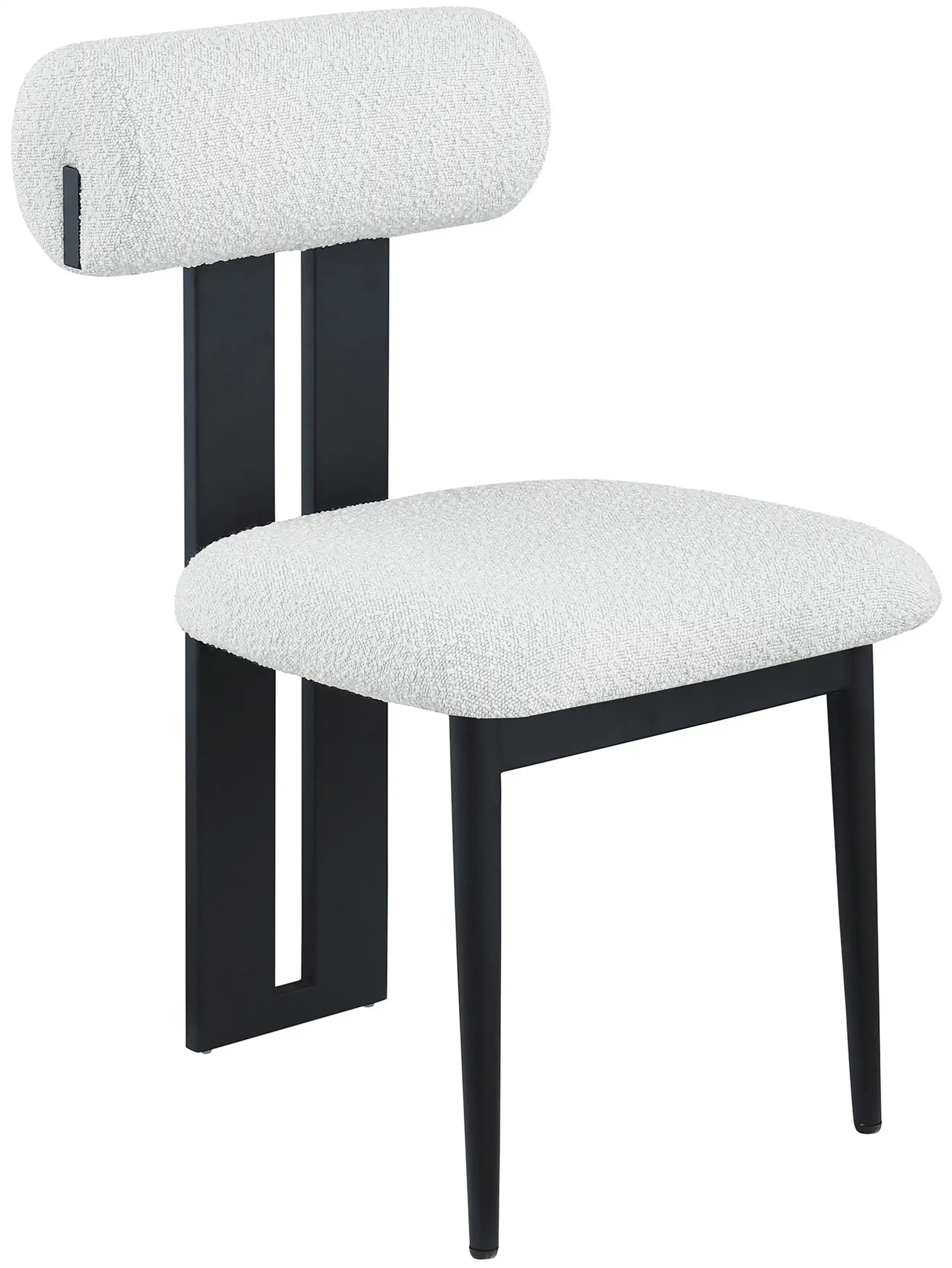 Dario - Boucle Dining Chair With Black Frame (Set of 2) - Best Buy Furniture