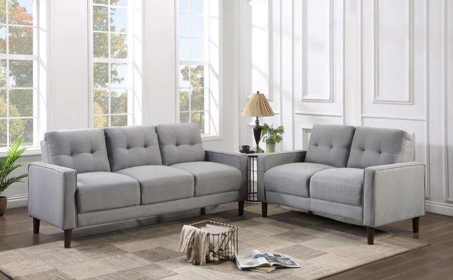 Bowen - Upholstered Track Arm Tufted Sofa Set - Best Buy Furniture