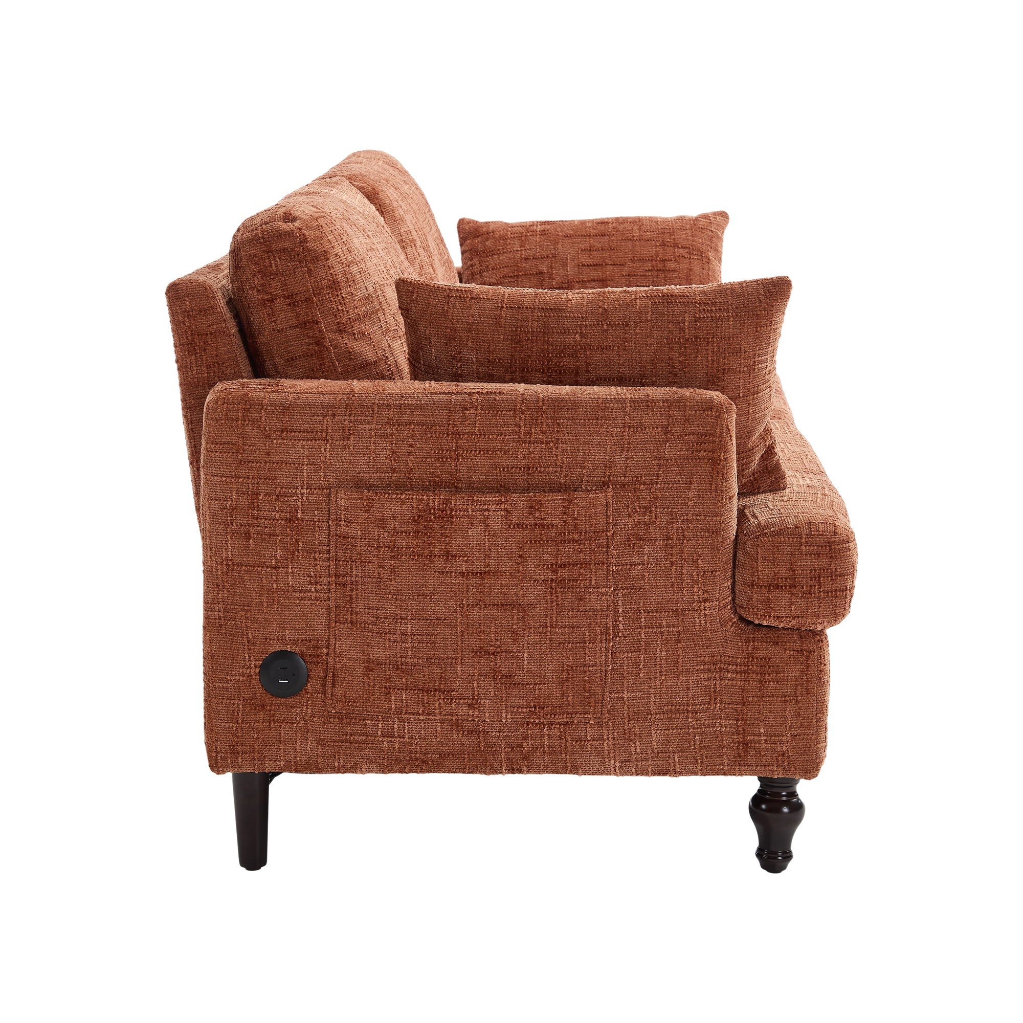 Chenille 2 Seater Sofa With LED Light, USB Charging Port, And Storage Bag - Best Buy Furniture