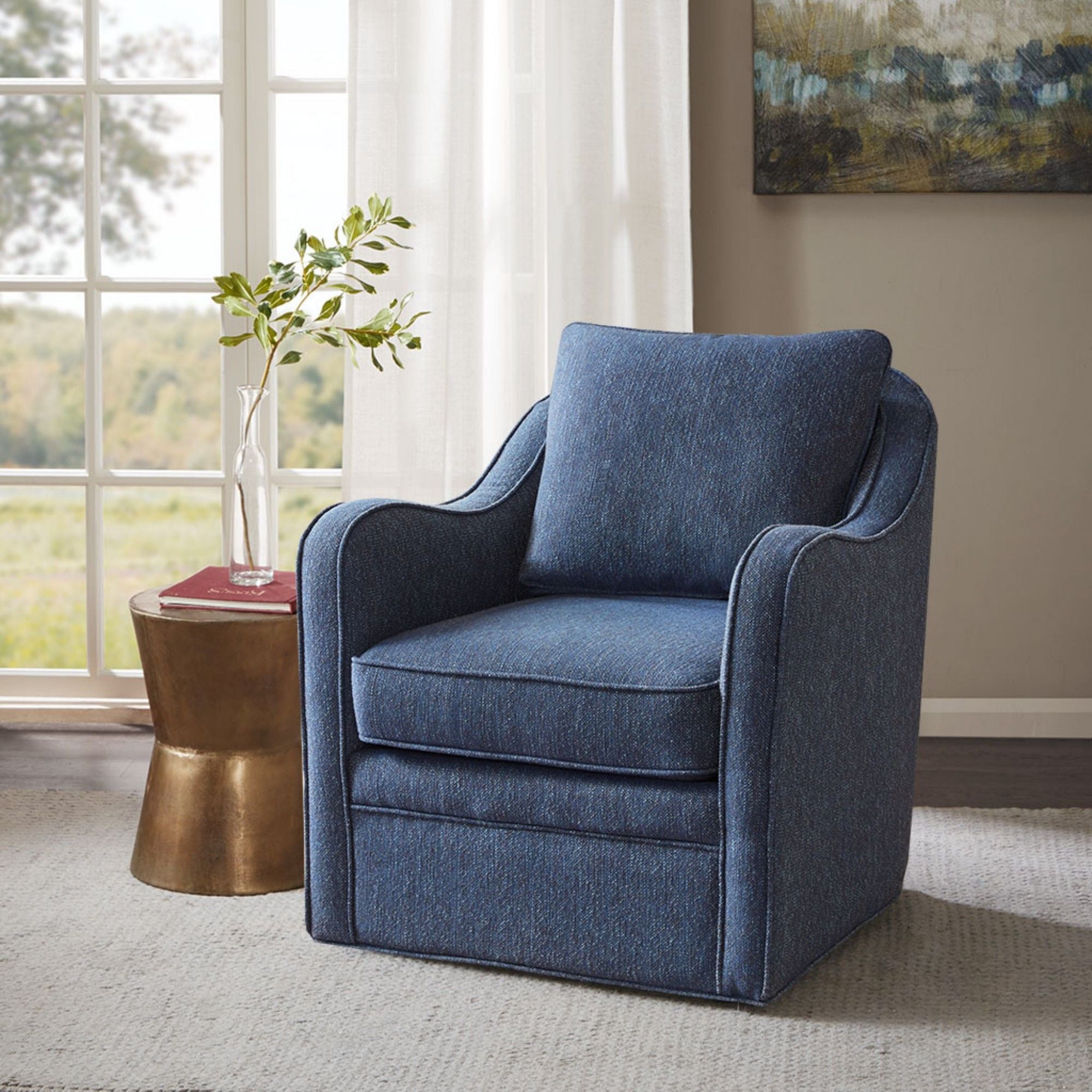 Wide Seat Arm Chair With 360 Degree Rotation - Best Buy Furniture