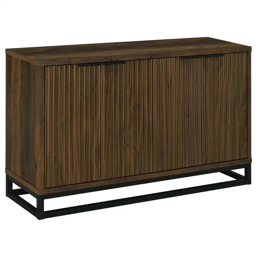 Ryatt - 4 Door Engineered Wood Accent Cabinet - Dark Pine - Best Buy Furniture