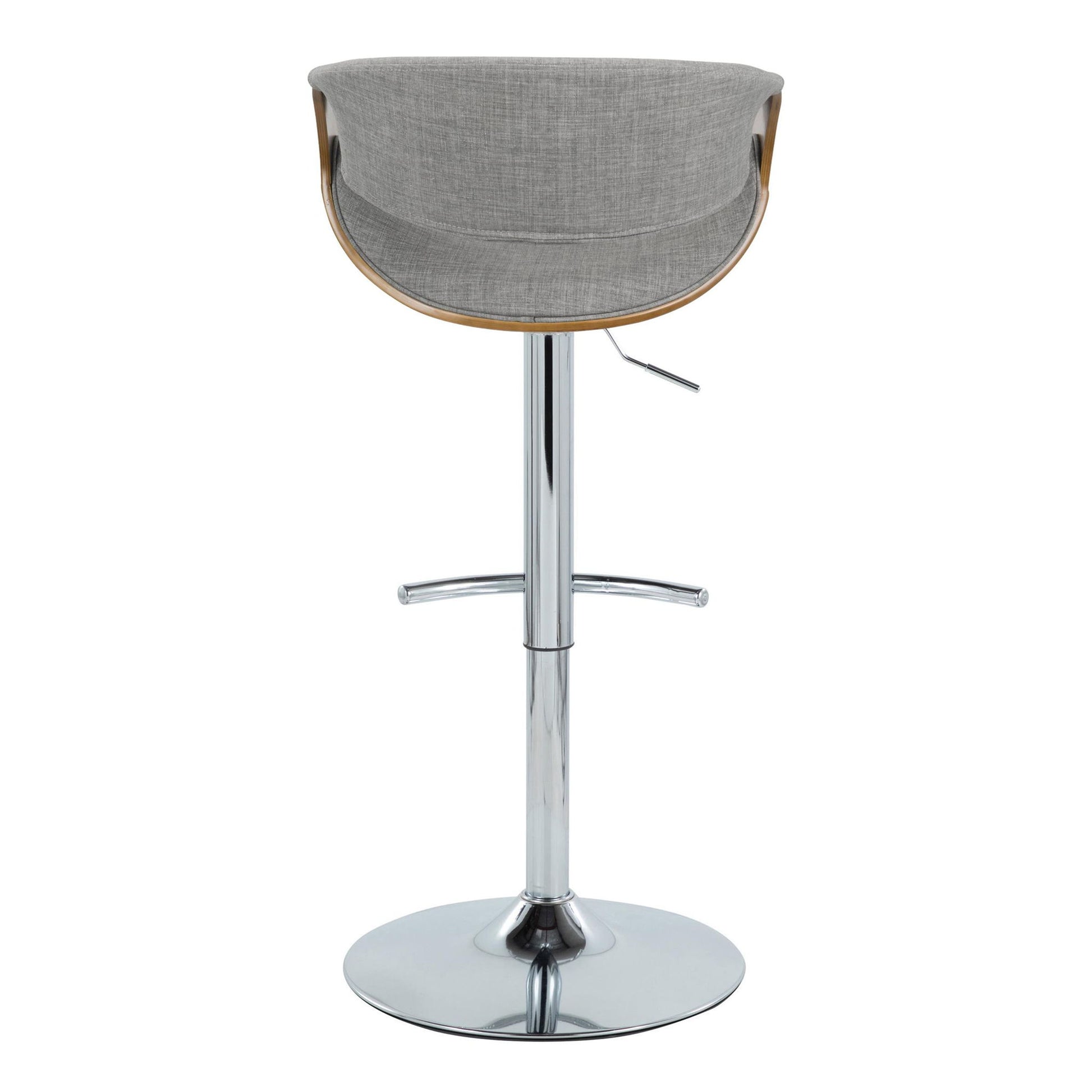 Curvo - Mid Century Modern Adjustable Barstool With Swivel With Rounded T Footrest (Set of 2) - Best Buy Furniture