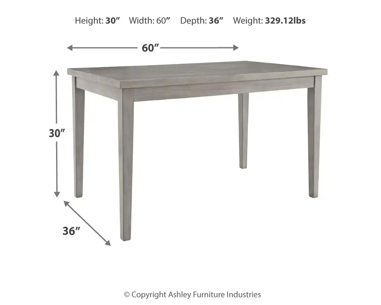 Parellen - Rectangular Dining Room Table - Gray - Best Buy Furniture