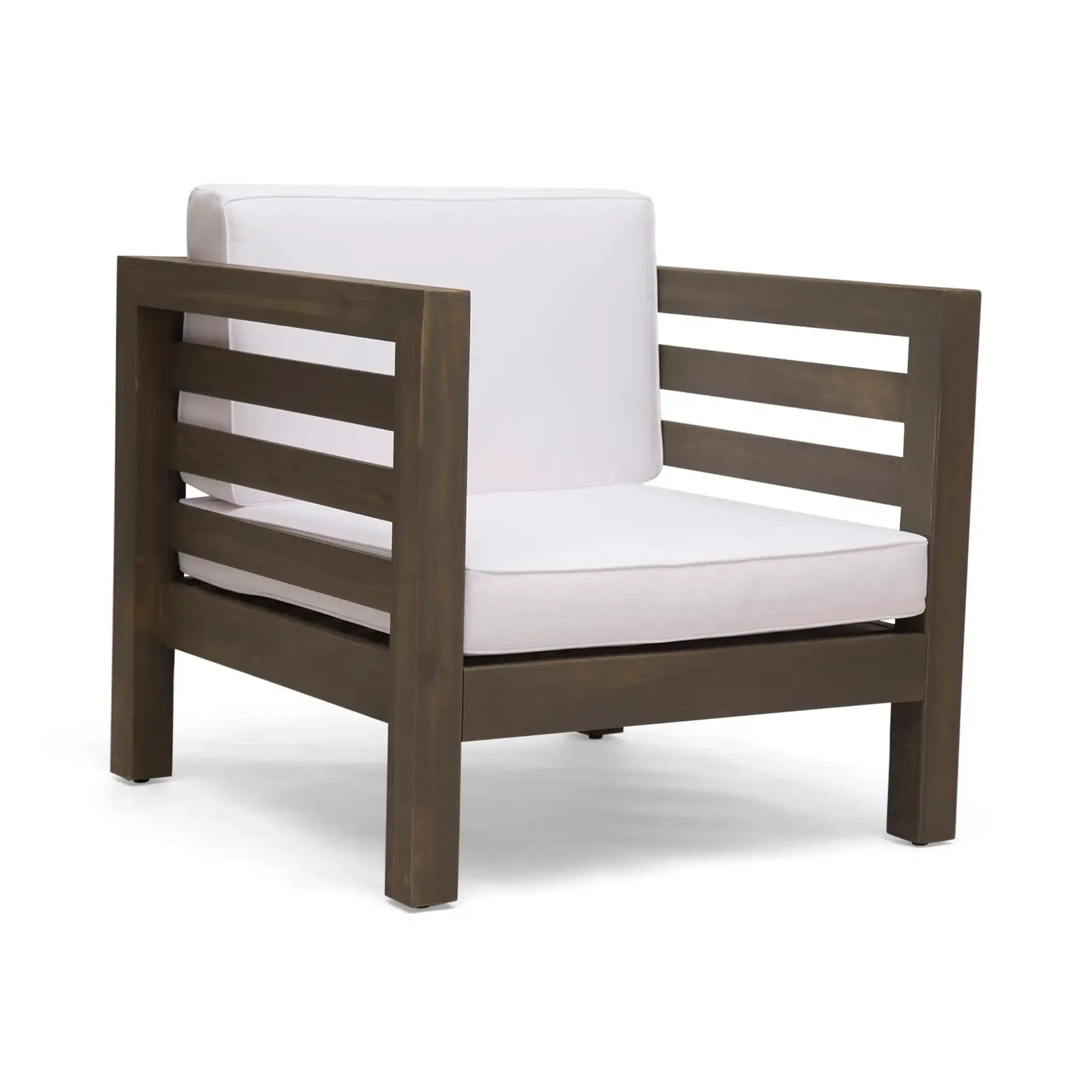 Outdoor Acacia Wood Patio Chair With Fabric Cushion - Best Buy Furniture