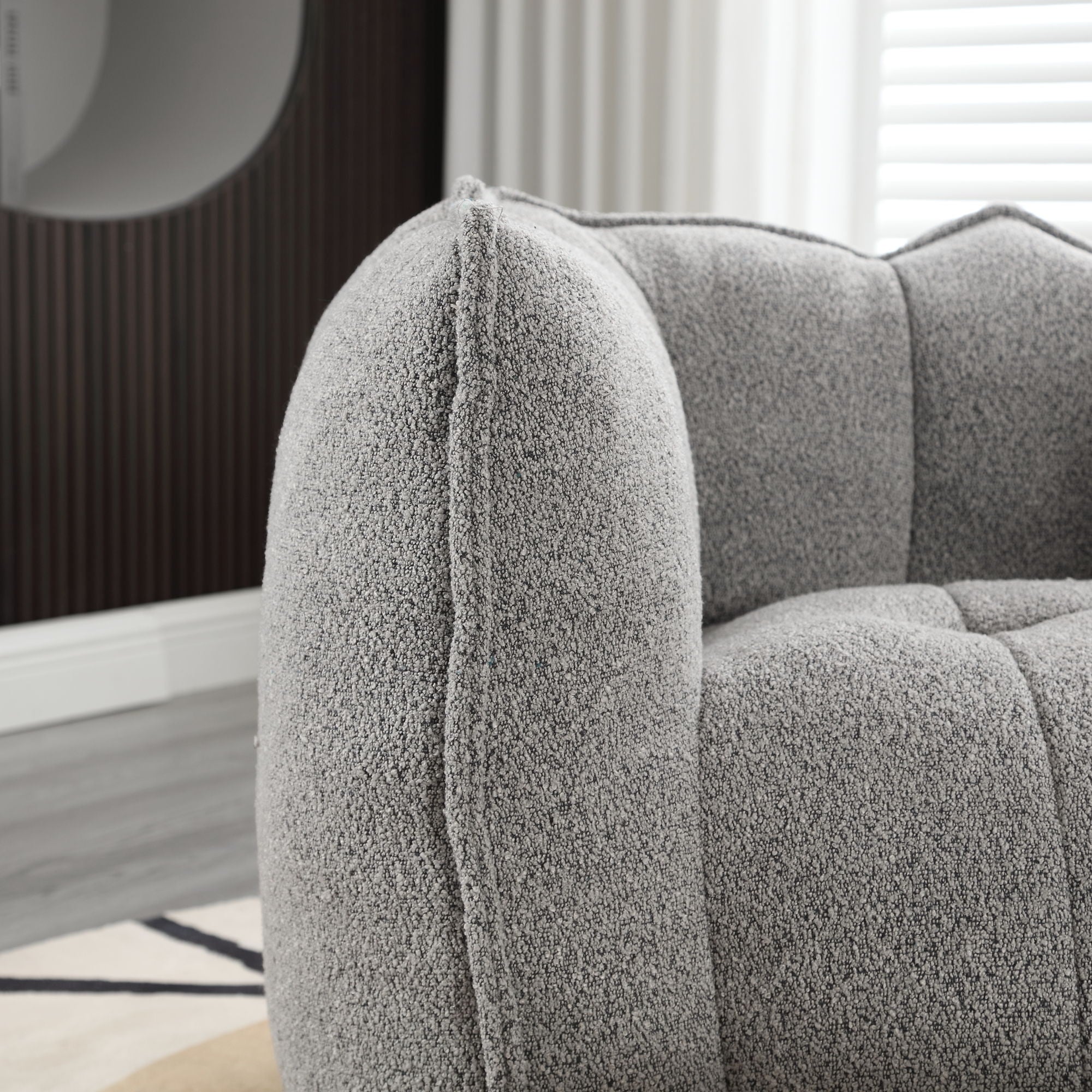 Soft Chenille Bean Bag Chair With High Resilient Foam