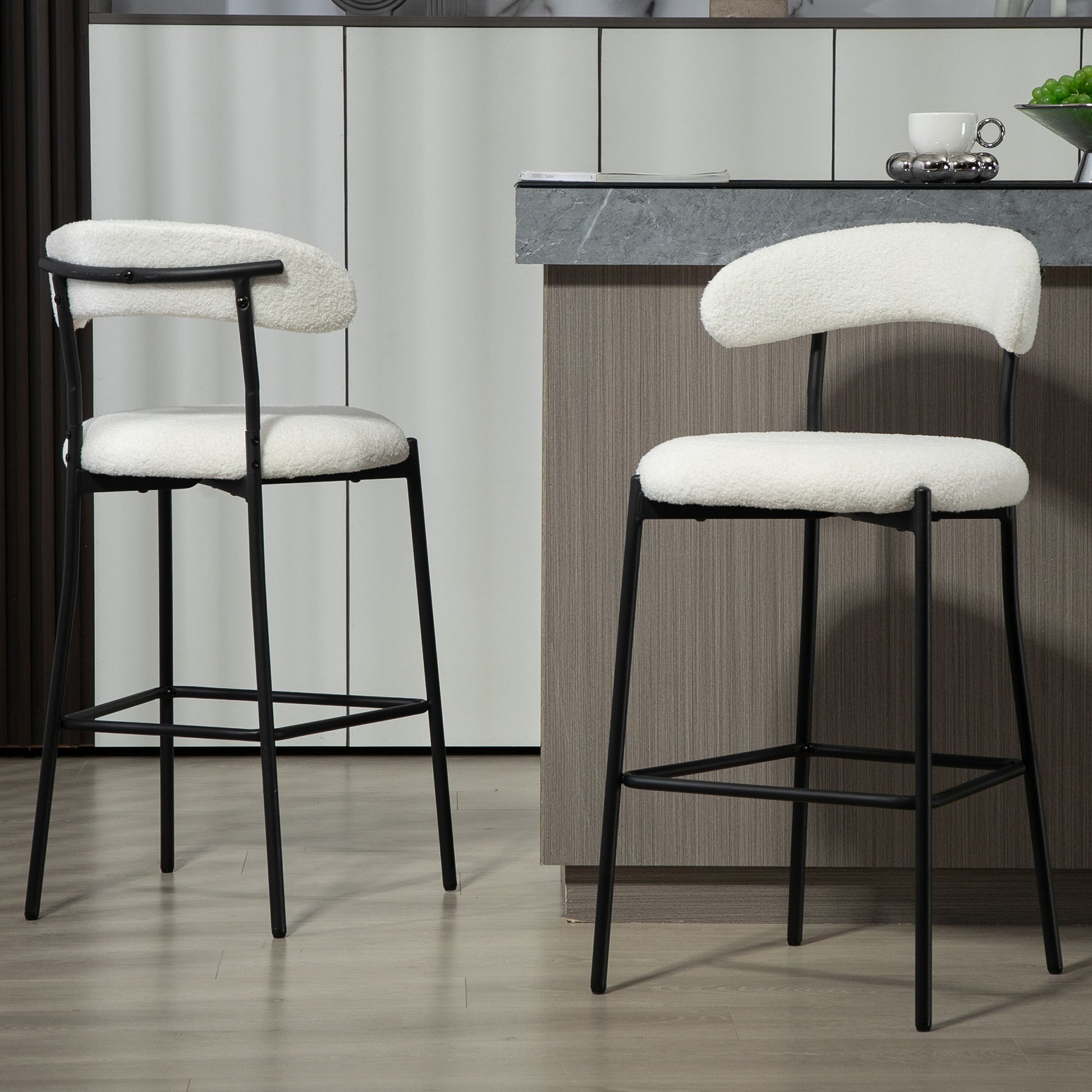 Counter Height Bar Stools With Powder Coating Base And Footrest - Best Buy Furniture