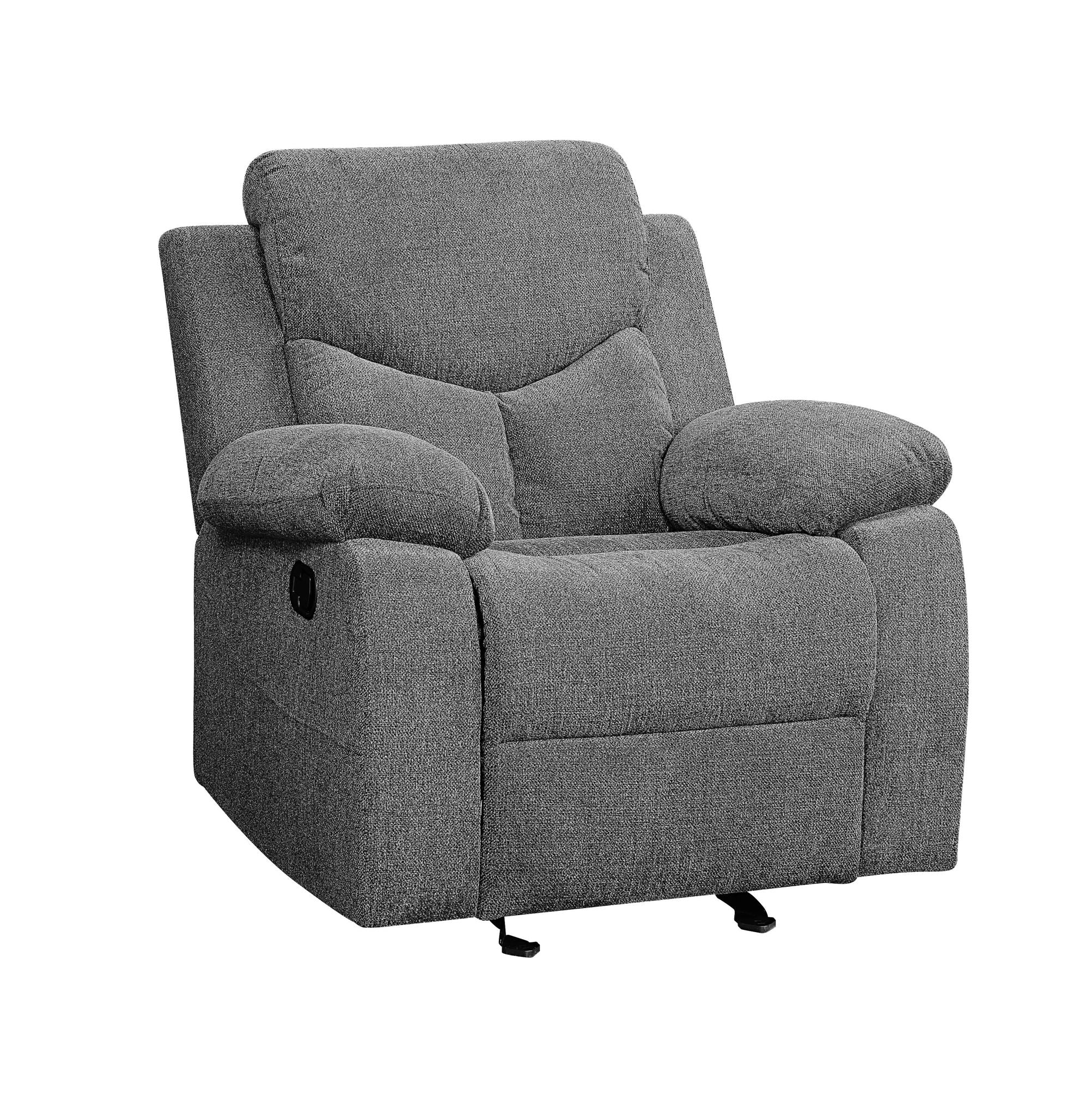 Kalen - Chenille Glider Recliner - Gray - Best Buy Furniture