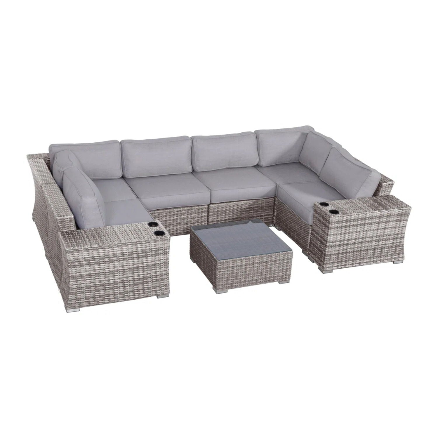 4 Person Patio Seating Set With Cushions, All Weather - Gray - Best Buy Furniture