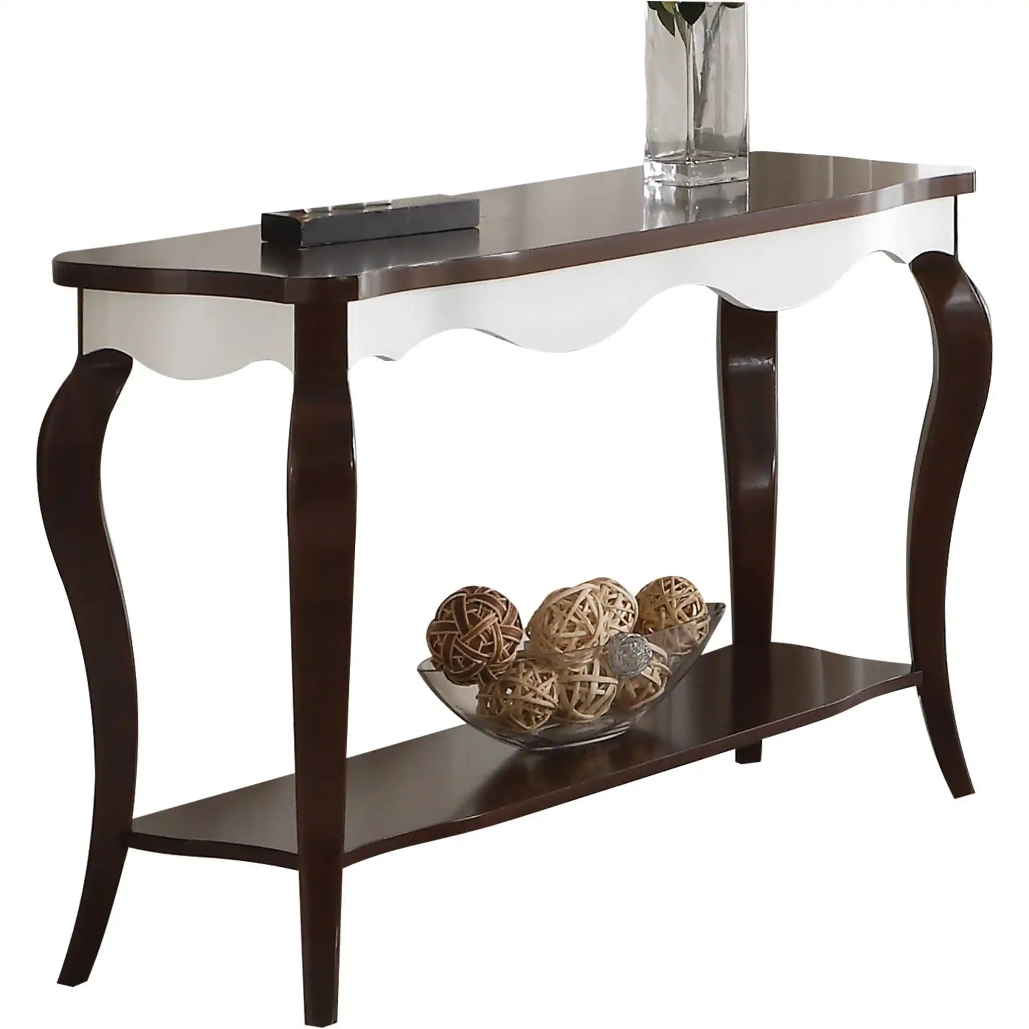 Mathias - Sofa Table - White / Walnut - Best Buy Furniture