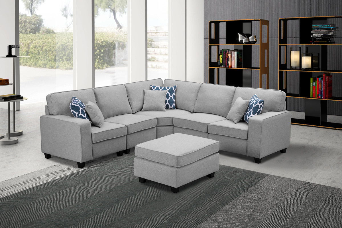 Sonoma - 6 Piece Modular L-Shape Sectional Sofa With Ottoman - Best Buy Furniture