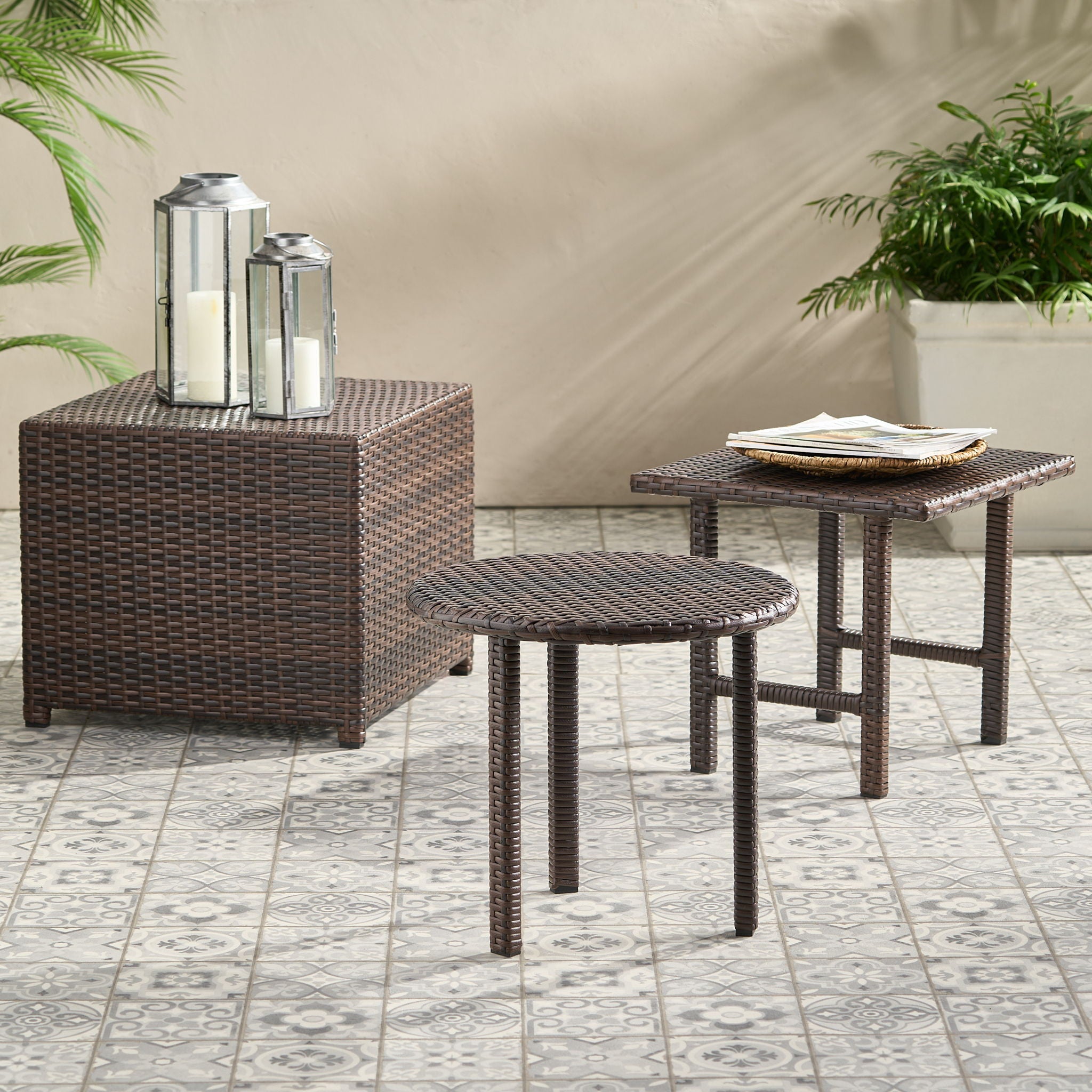 Lido - 3 Pieces Table Set - Brown Multi - Best Buy Furniture
