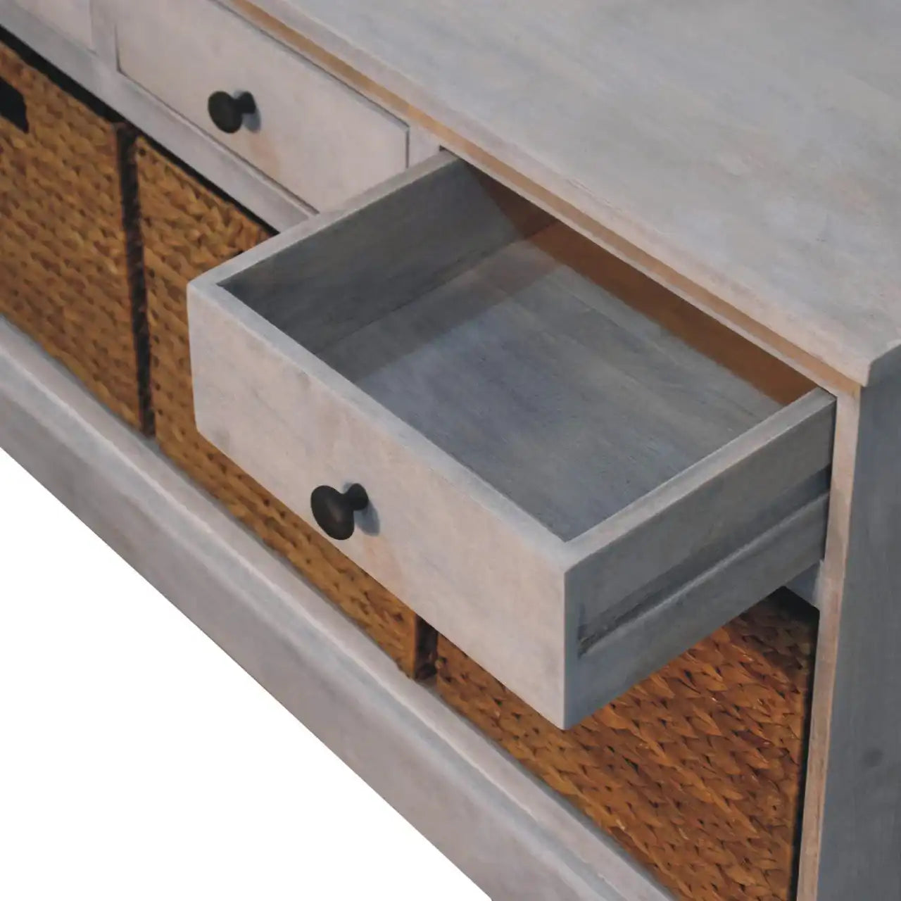 Acid - Basket Storage Cabinet - Gray Ash - Best Buy Furniture