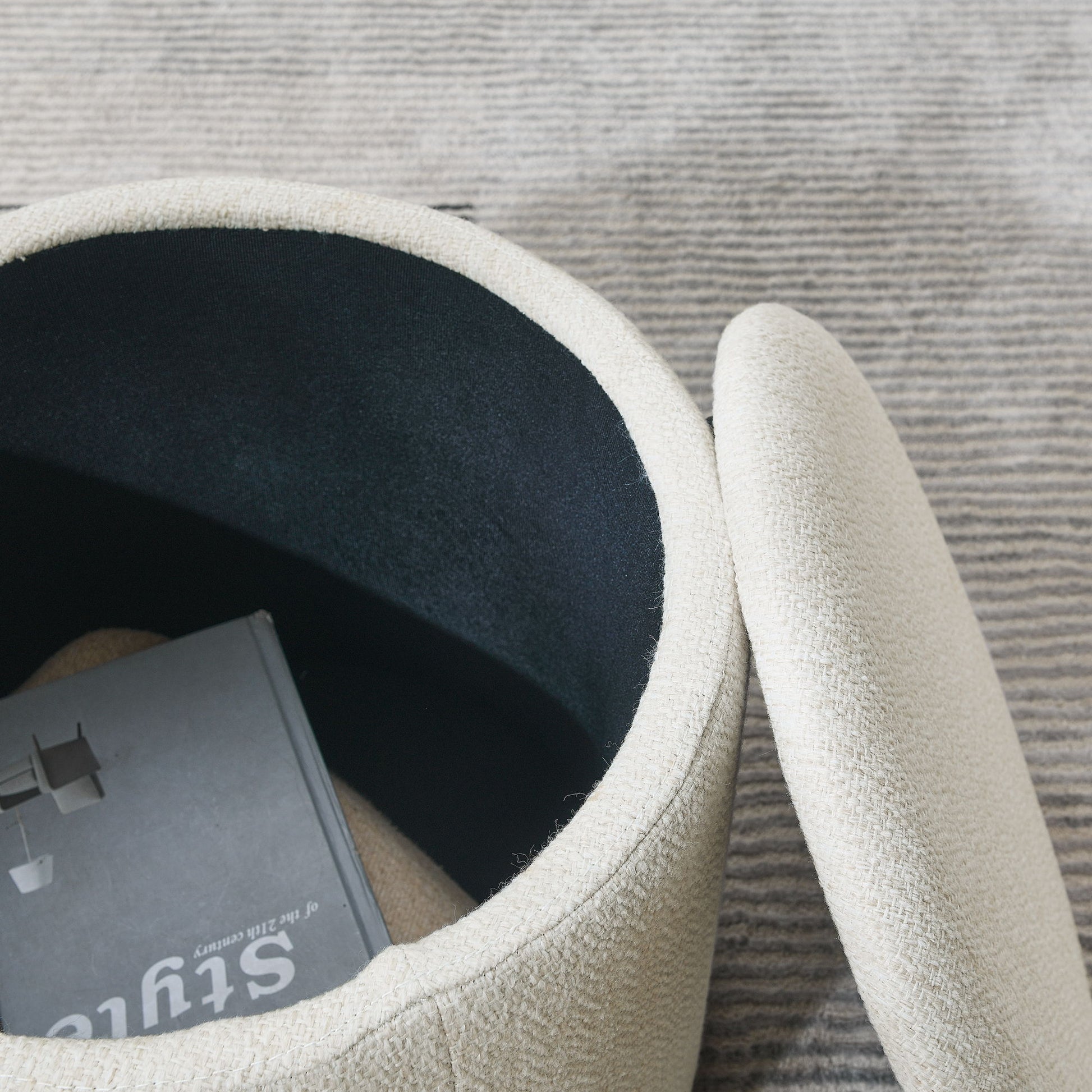 Classic 2 Piece Round Storage Ottoman Set With Drum Shaped Stool - Best Buy Furniture