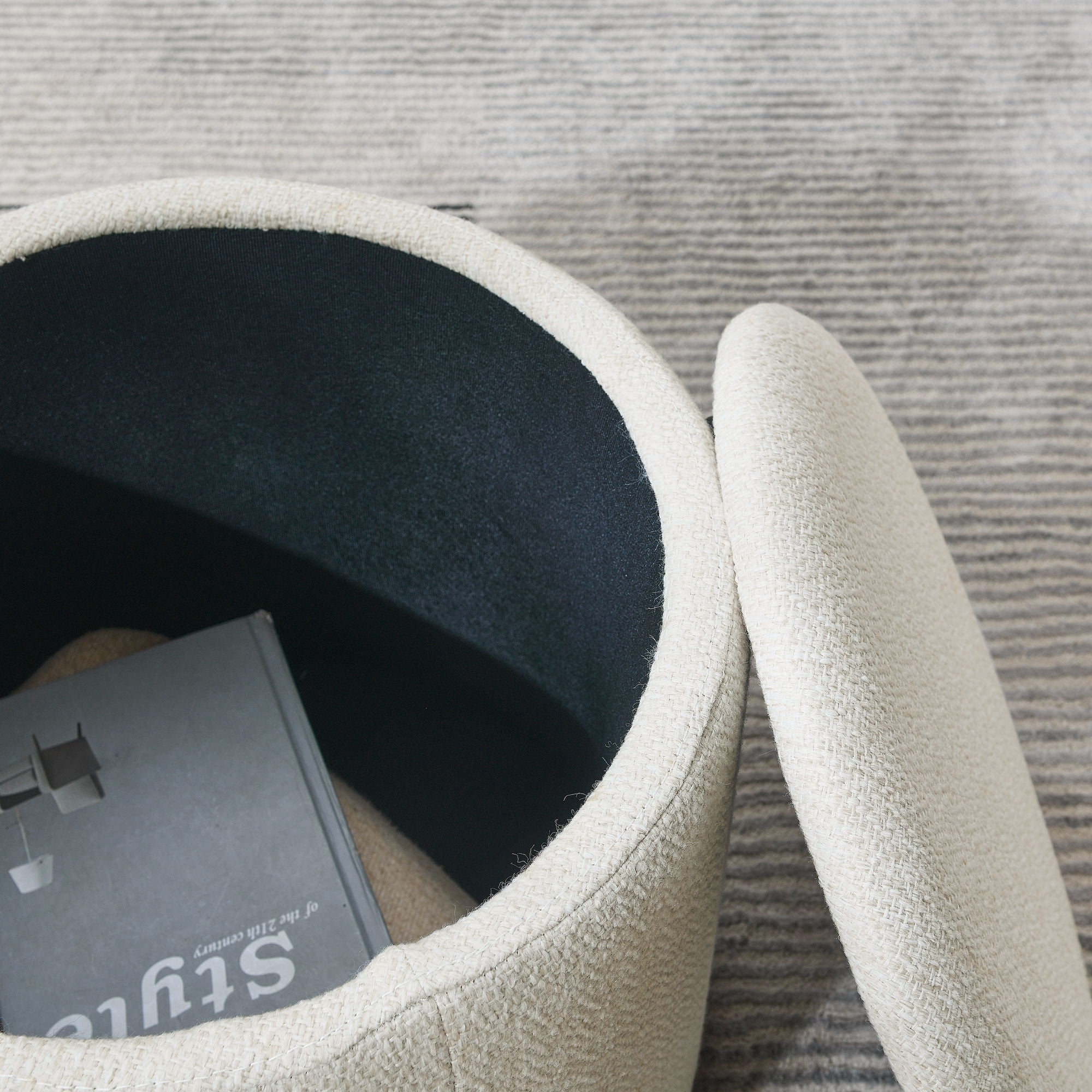 Classic 2 Piece Round Storage Ottoman Set With Drum Shaped Stool - Best Buy Furniture