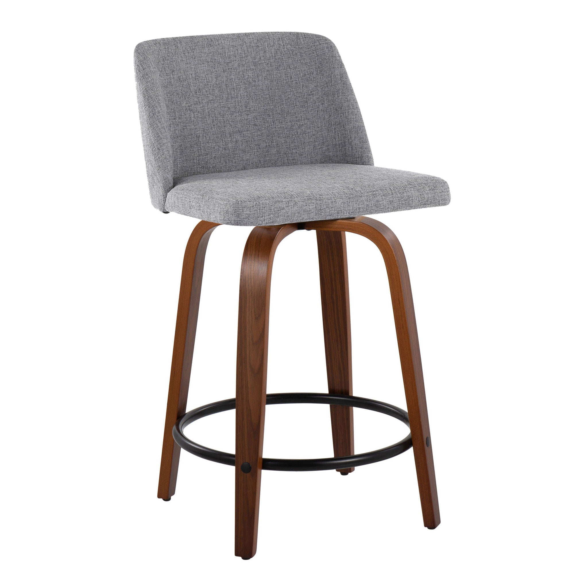 Toriano - Mid Century Modern, Fixed Height Counter Stool & Swivel And Round Footrest (Set of 2) - Best Buy Furniture