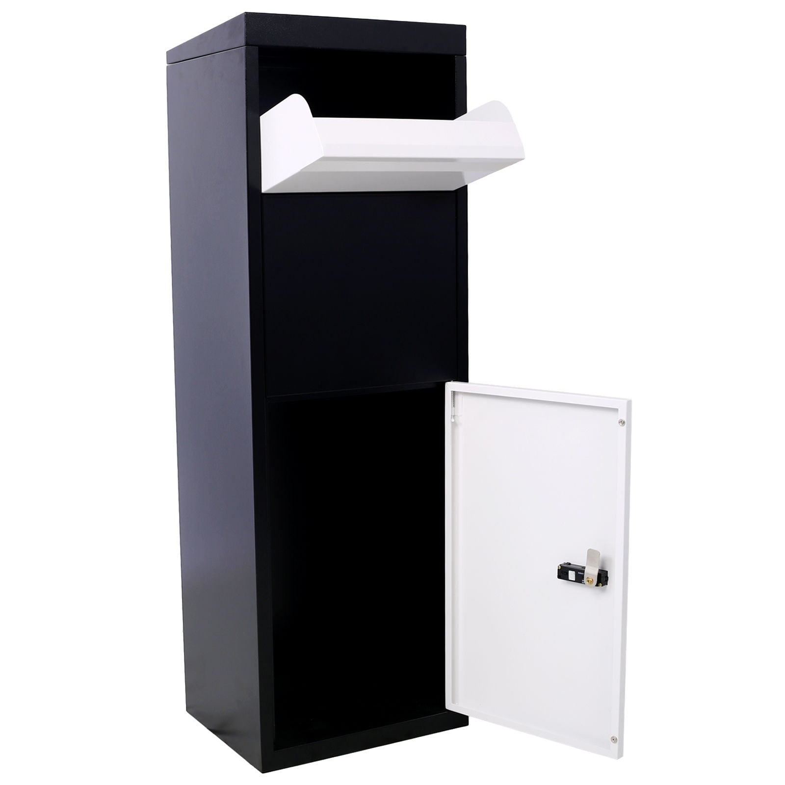 Package Delivery Box, Galvanized Steel Parcel Mailbox With Code Lock & Mounting Hardware, For Outdoor Porch, Curbside - White / Black - Best Buy Furniture