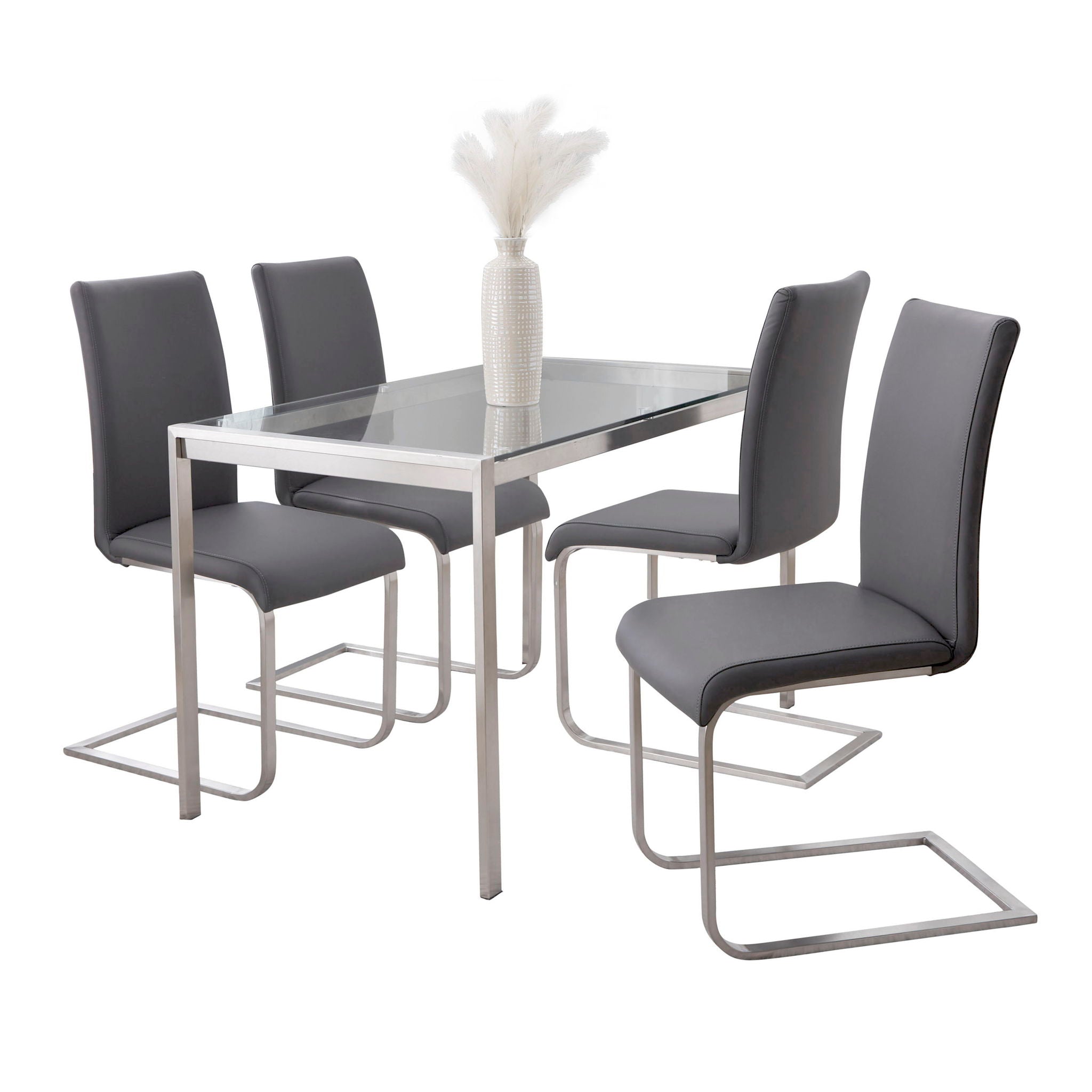 Fuji Foster - Contemporary Dining Set l, Glass 5 Piece - Best Buy Furniture
