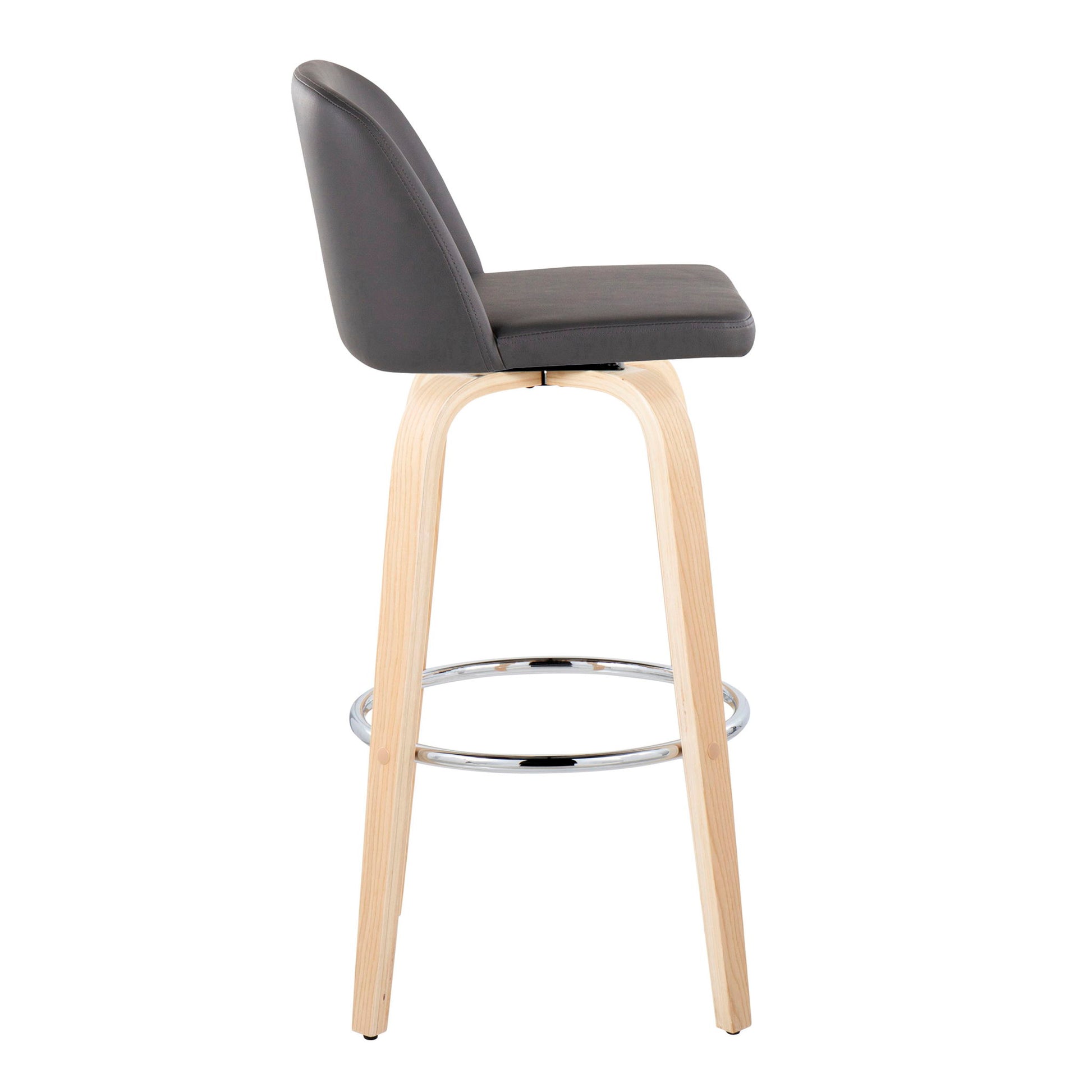 Toriano - Contemporary Fixed Height Barstool & Swivel With Round Footrest (Set of 2) - Best Buy Furniture